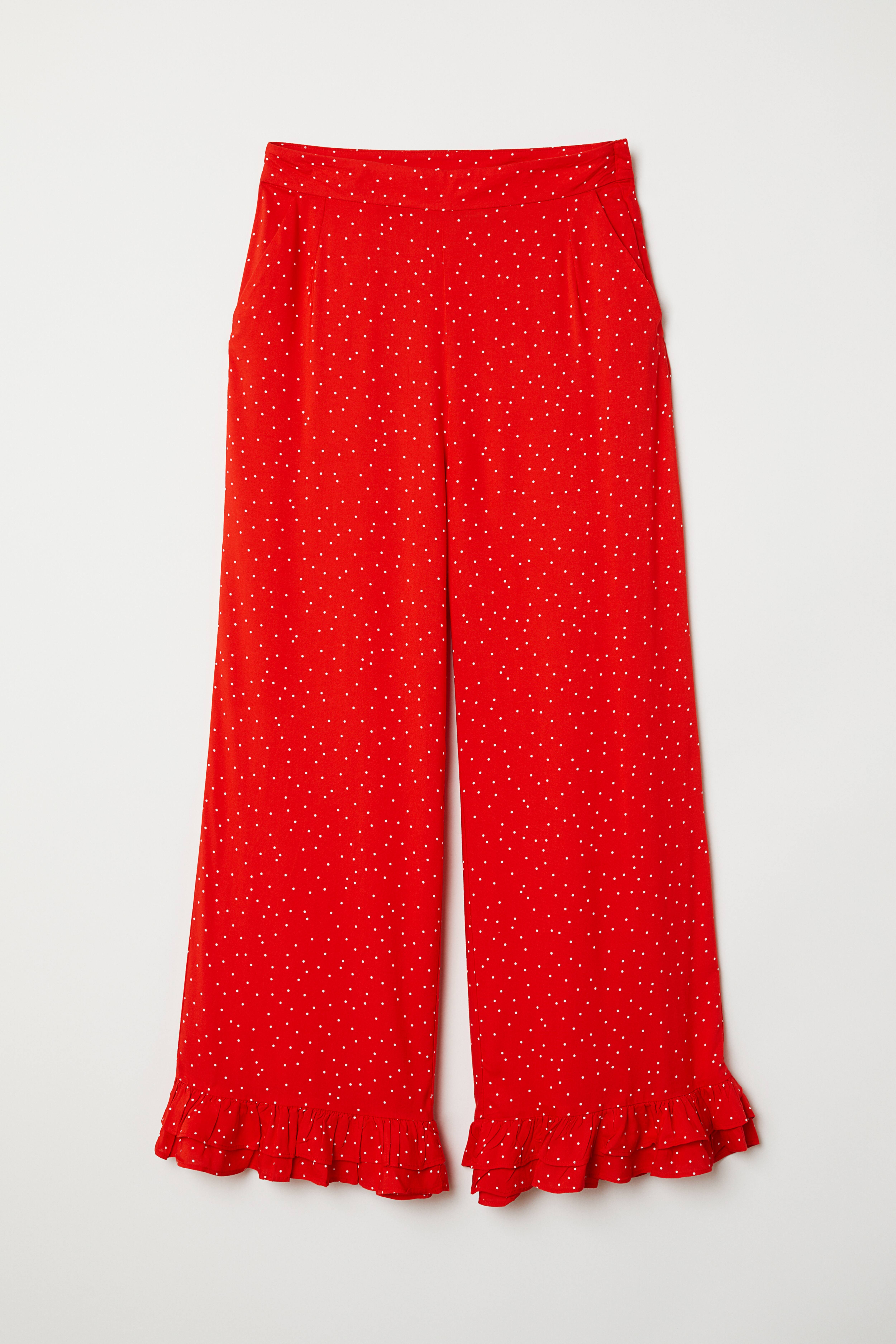 Pantalon rouge femme fashion h&m