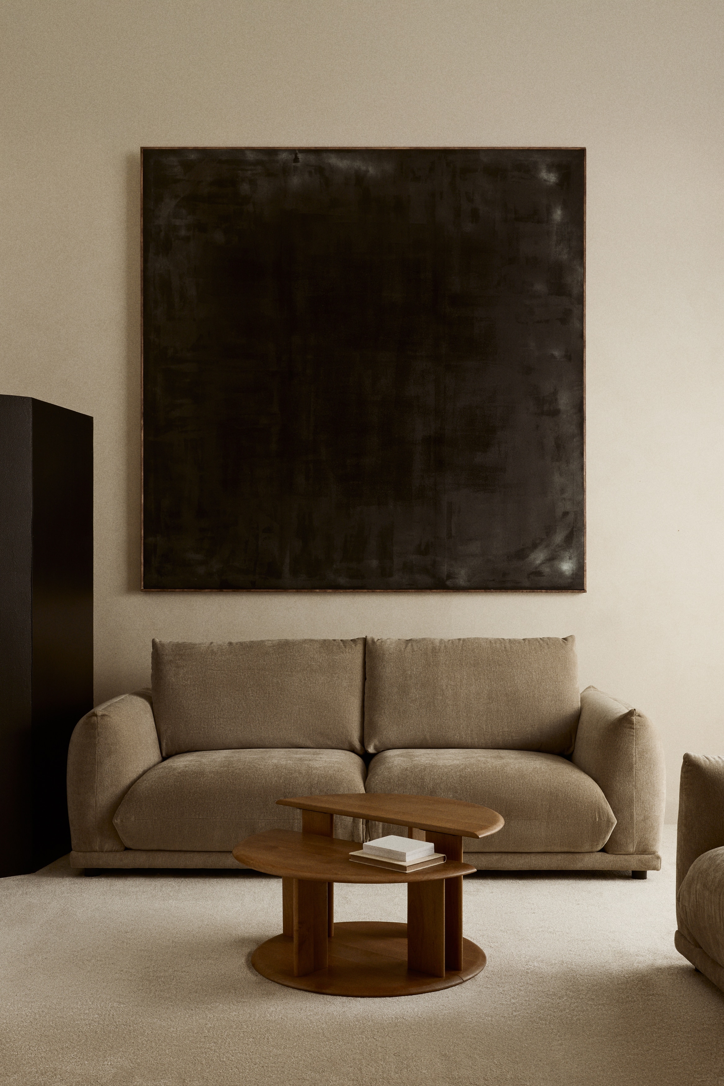 Velvet 3-personers Sofa - Polyester, Beige