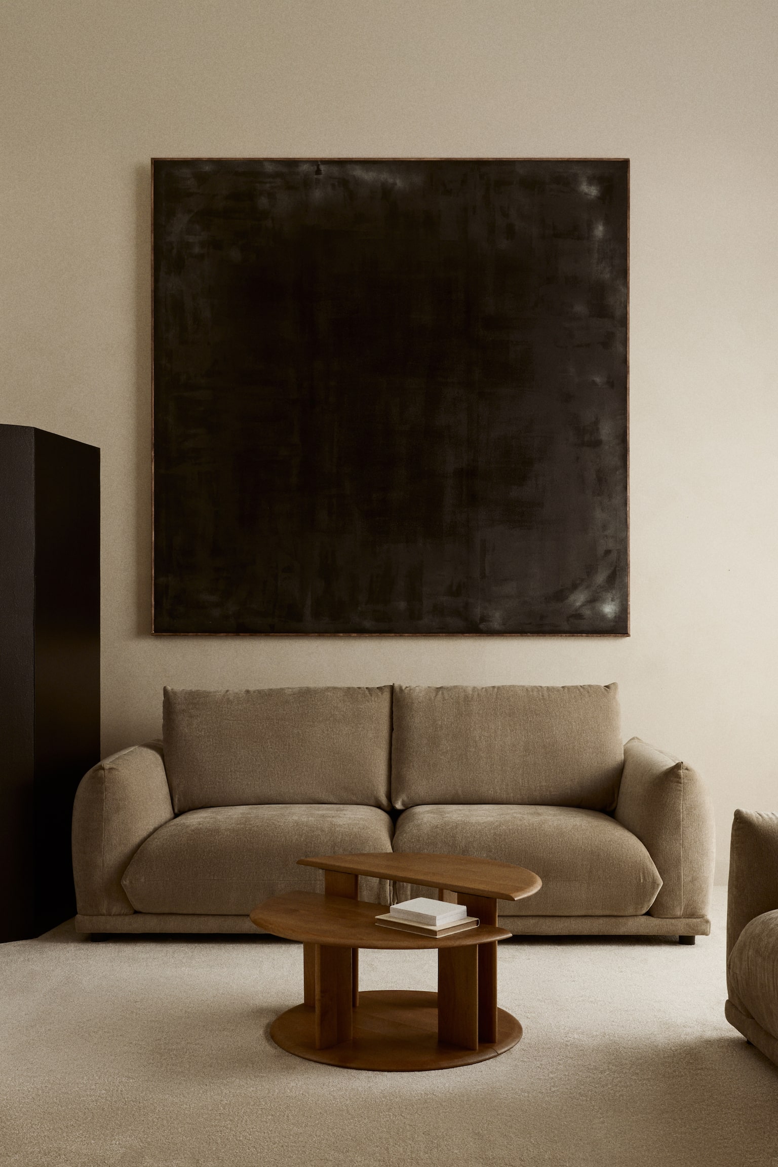 Velvet 3-personers Sofa - Polyester, Beige - 2