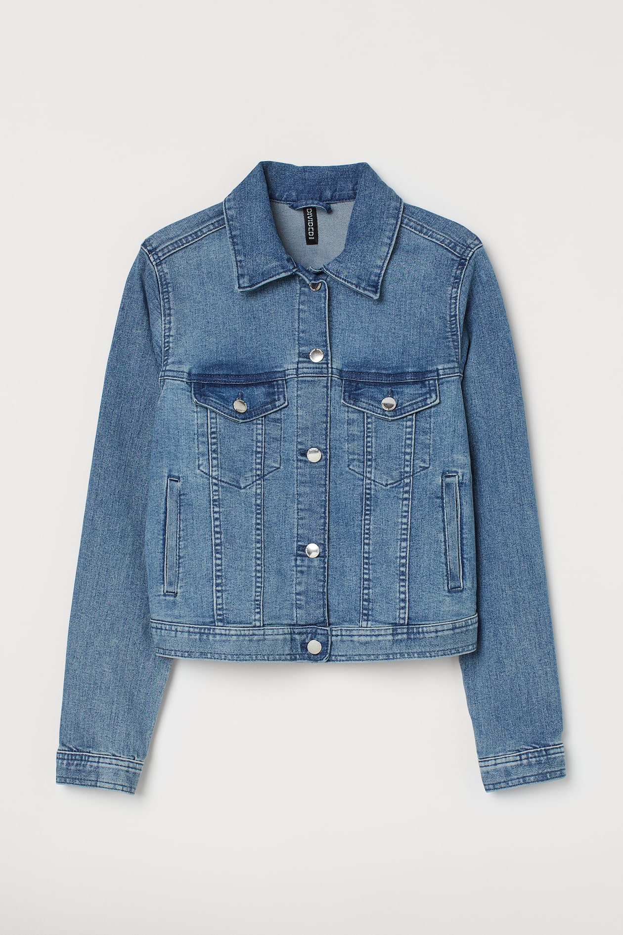 Denim Jacket - Long sleeve - Short - Denim blue/washed - Ladies | H&M US