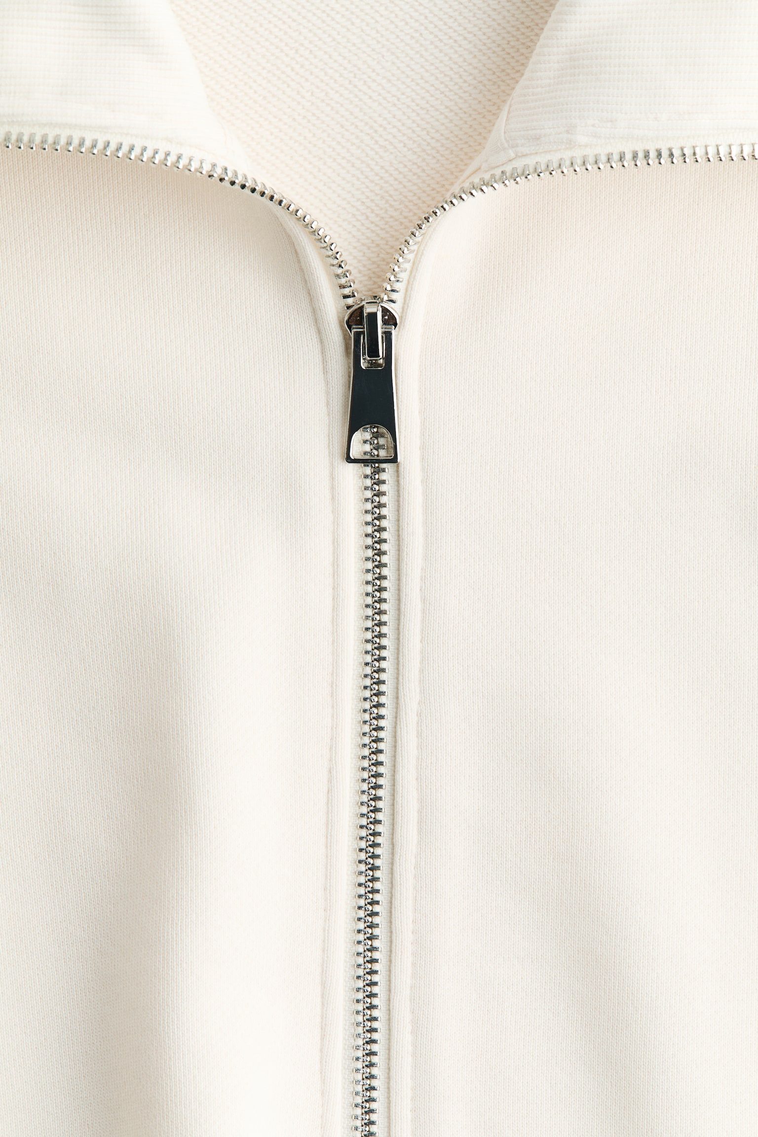 Женское поло H&M Cotton Half-Zip Polo Shirt, цвет: Кремовый — фото 6