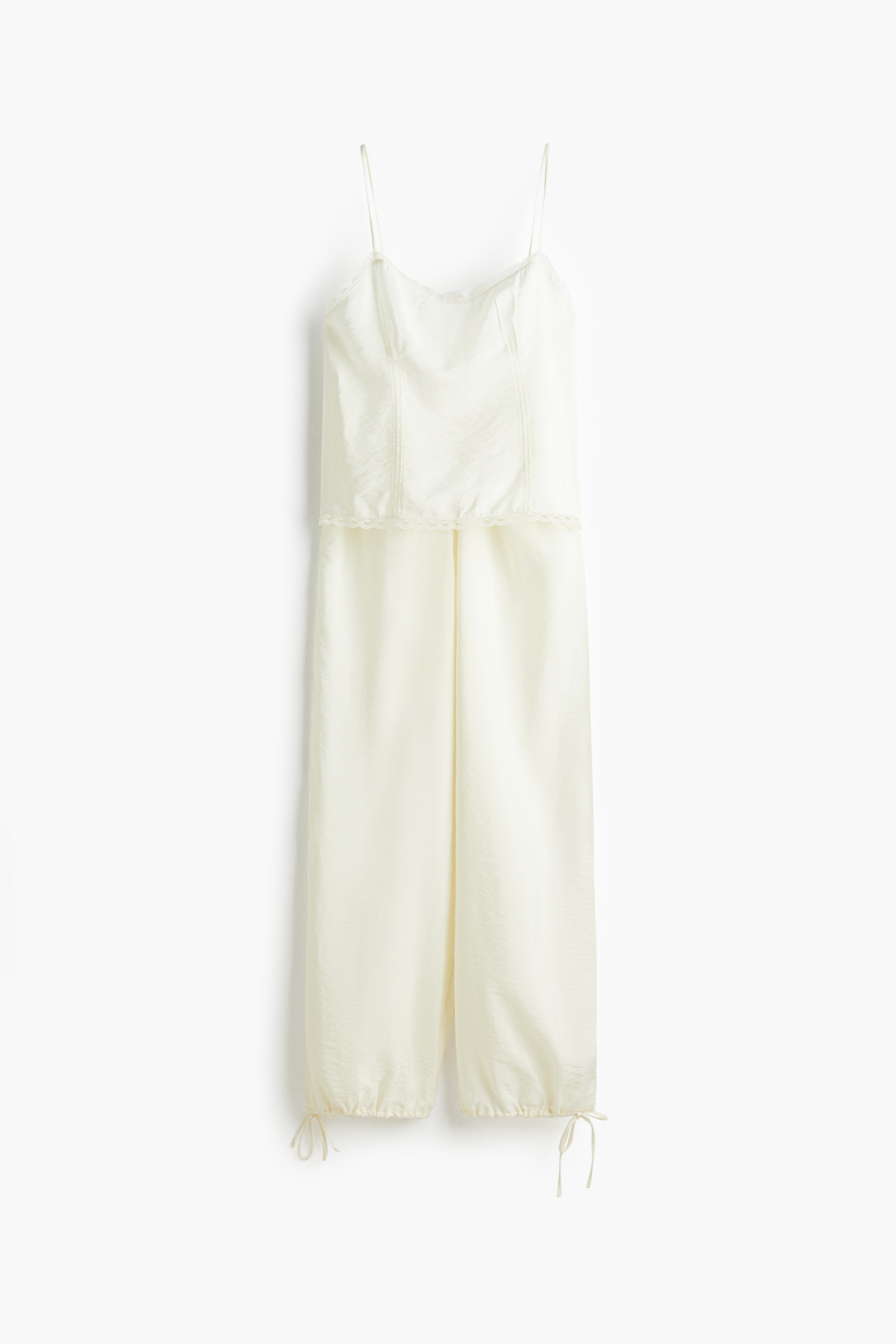 Femme - Pyjama avec dentelle Crème - Size: S  - H&M