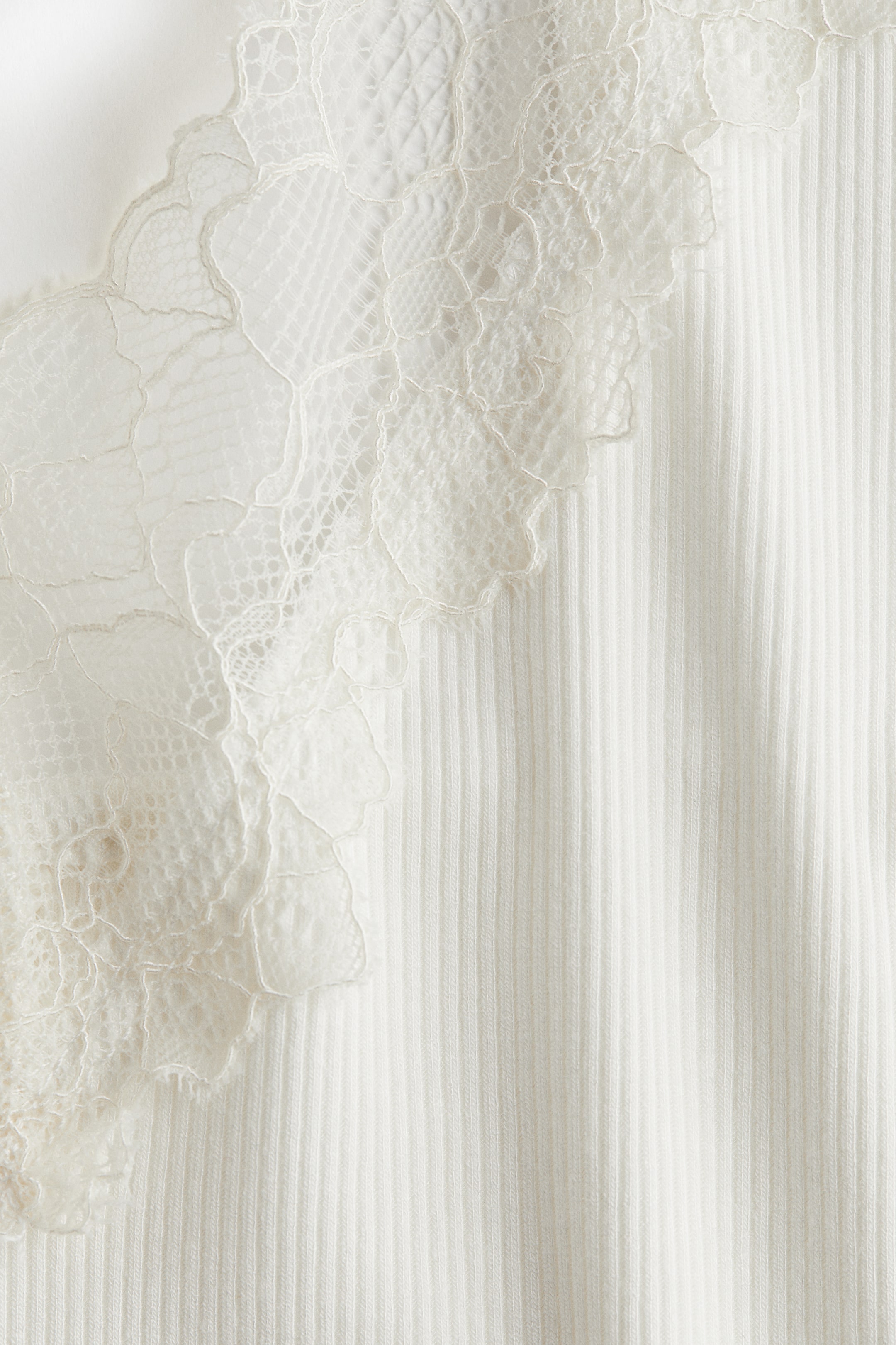 View larger image: Lace-Trimmed Camisole Top - White - Ladies | H&M PH 5