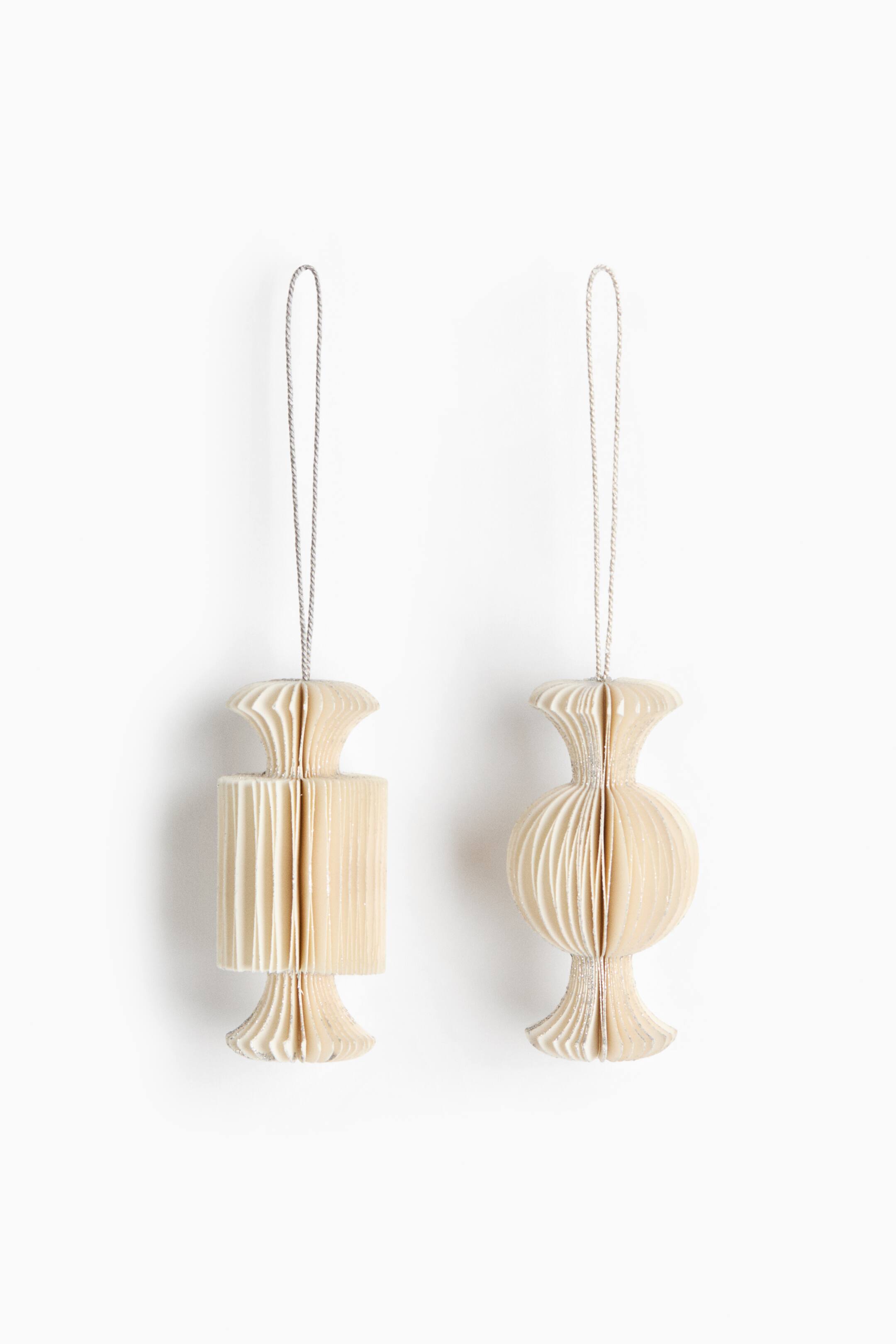 View larger image: 2-pack paper Christmas decorations - Cream - Home All | H&M US 1