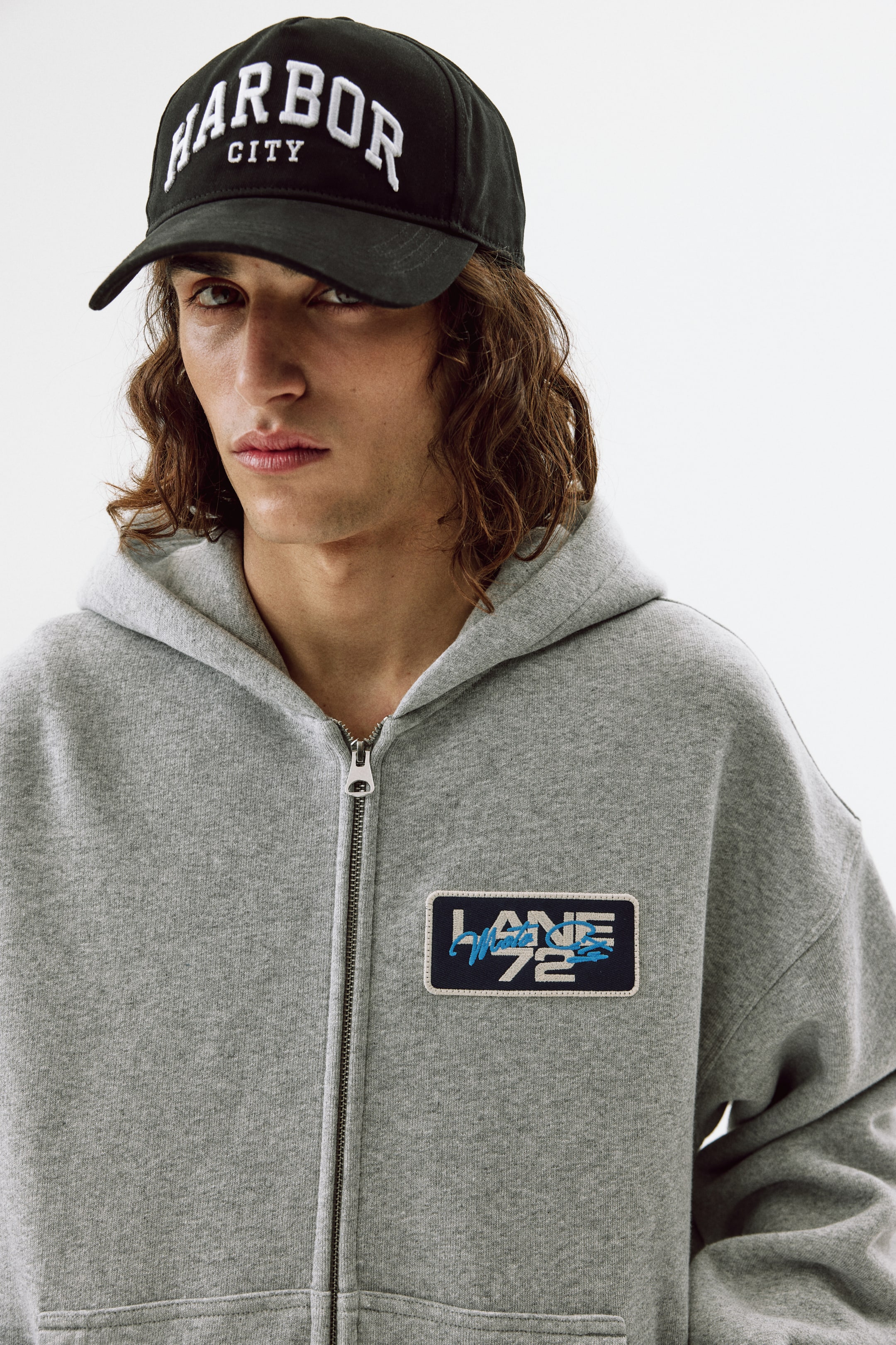 Veste à capuche fermeture éclair grande taille