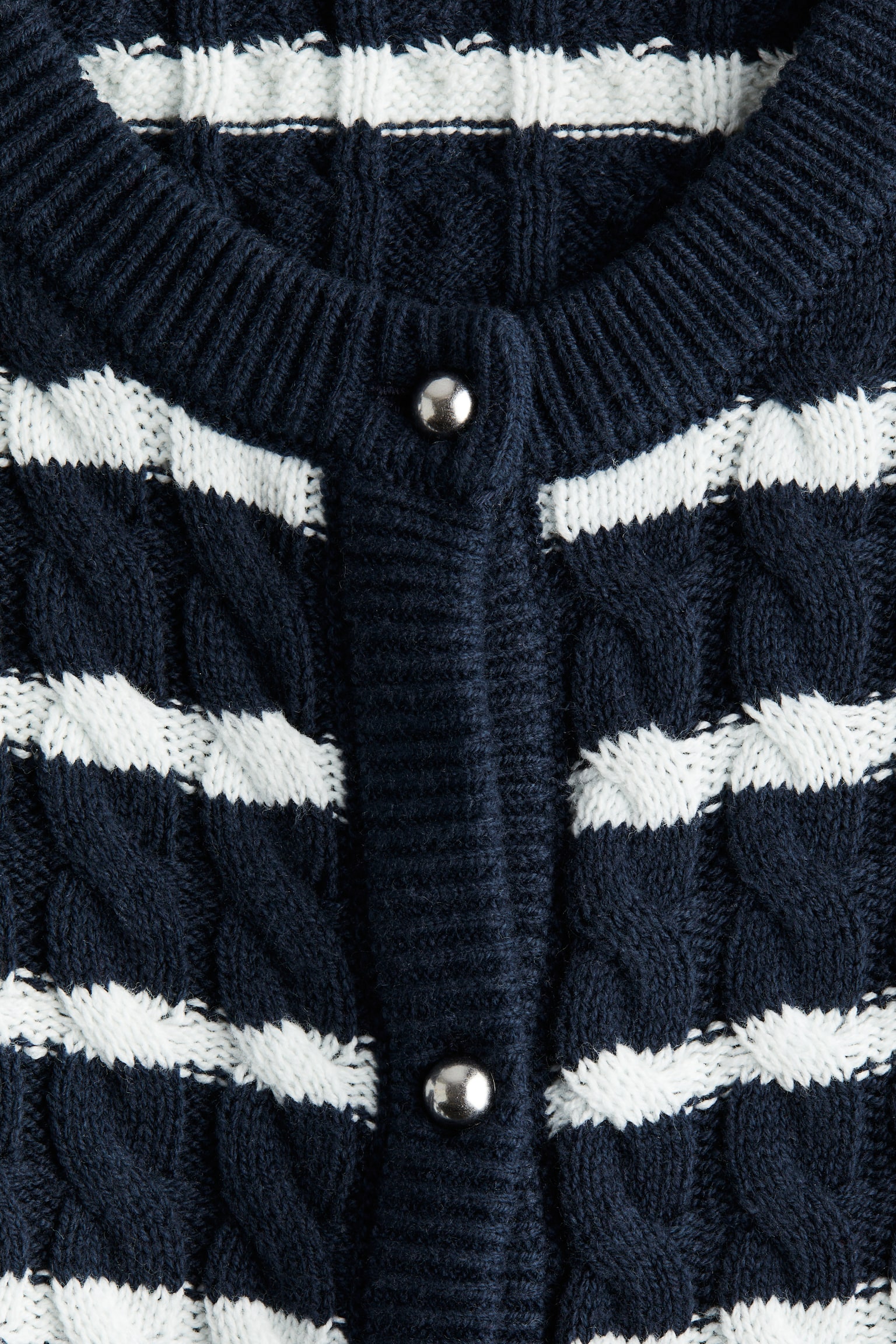 Cárdigan en tejido texturizado - Azul marino/Franjas - 3