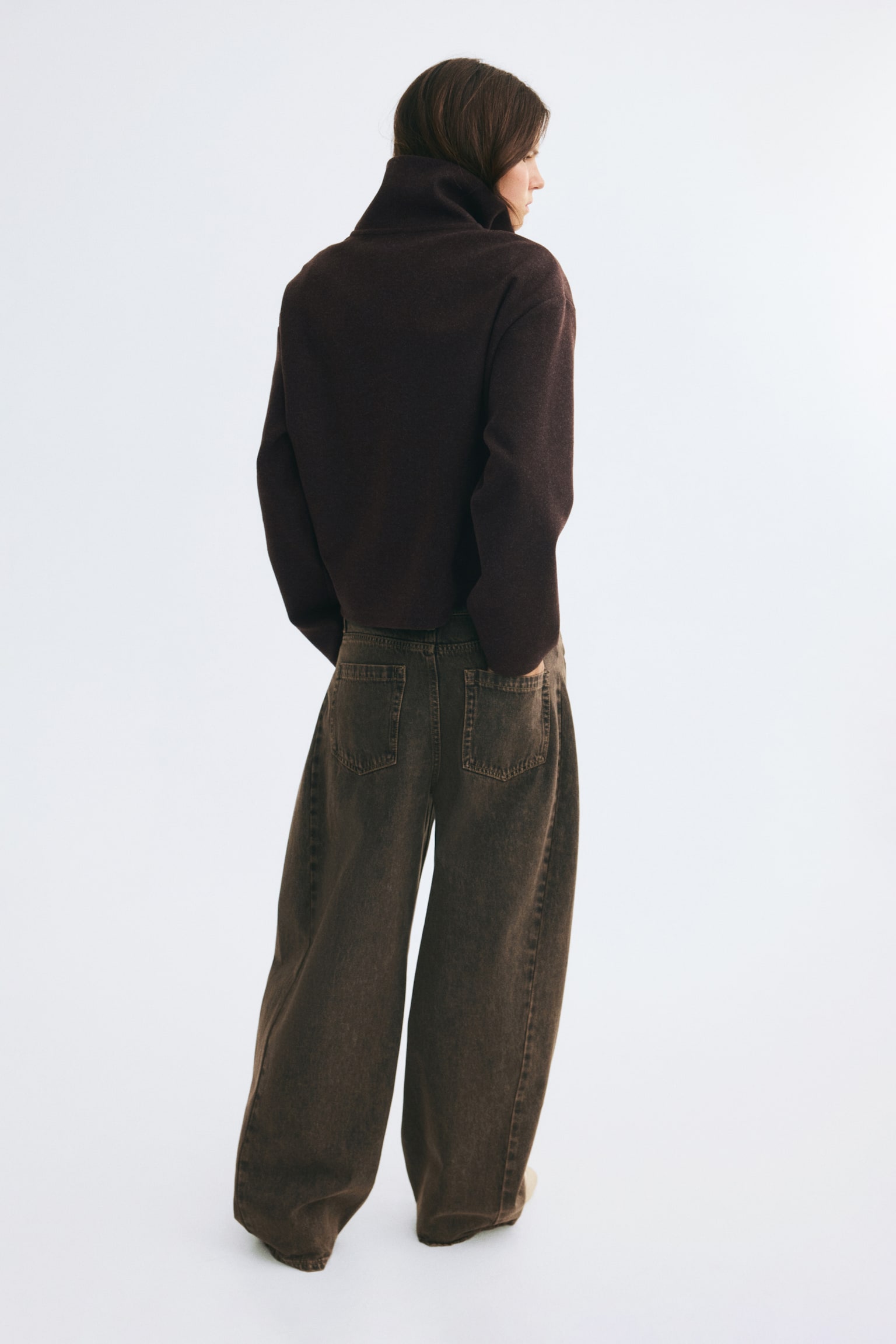 Женская куртка H&M Sweatshirt, цвет: Тёмный коричневый — фото 5