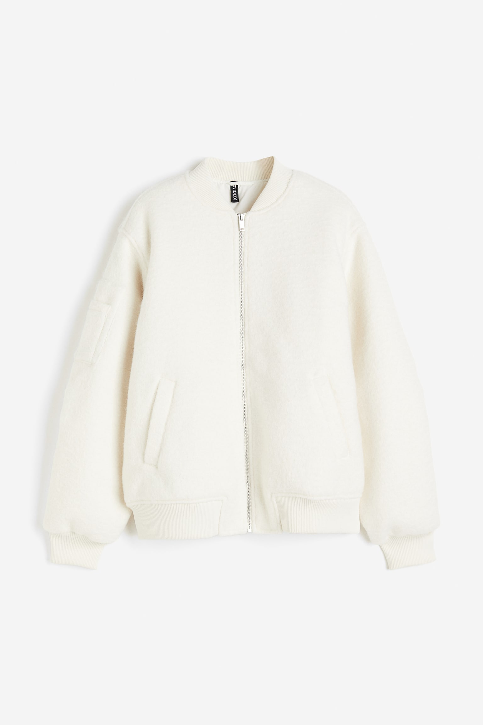 Coated Bomber Jacket - Cream - 1