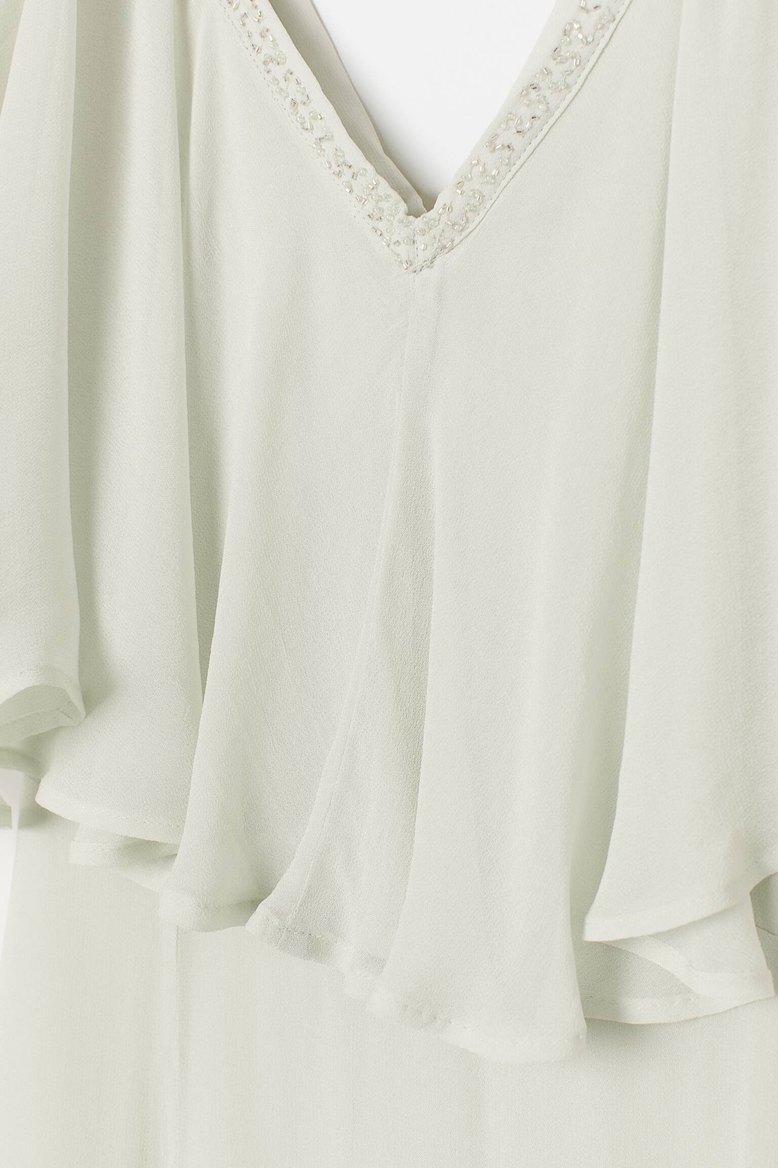 Lång chiffongklänning - V-ringning - Ärmlös - Ljusgrön - DAM | H&M SE