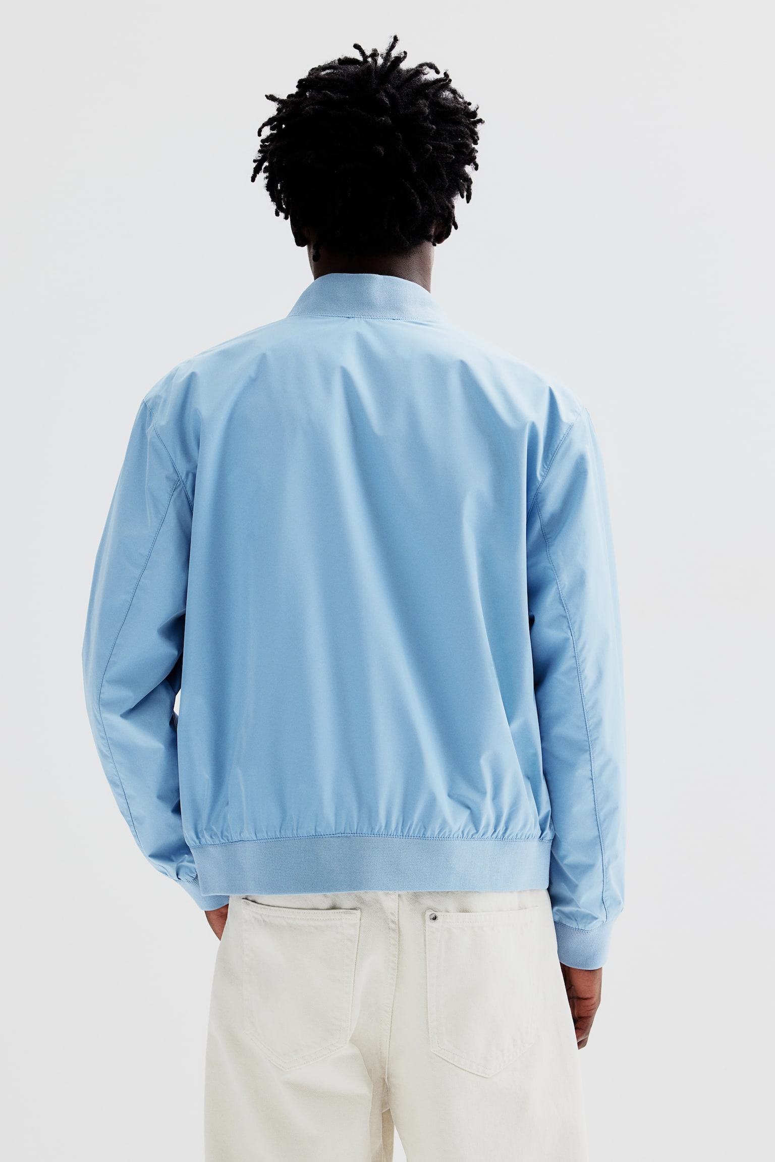 Bomber Jacket - Light blue/Black/Burgundy - 5