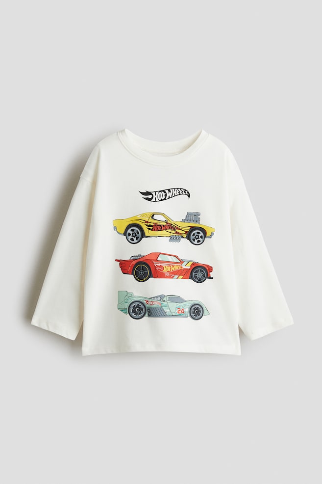 Long-Sleeved T-shirt - White/Hot Wheels/Dark gray/The Avengers/Light blue/PAW Patrol/Dark gray/Minions - 1