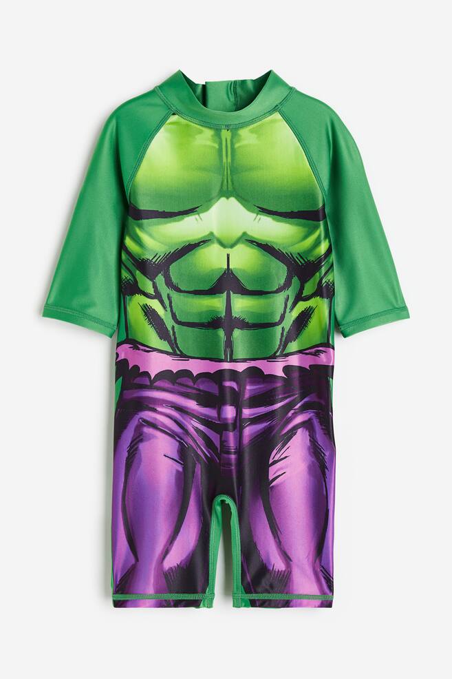 Surfanzug mit UPF 50 - Grün/Hulk/Rot/Spiderman - 1