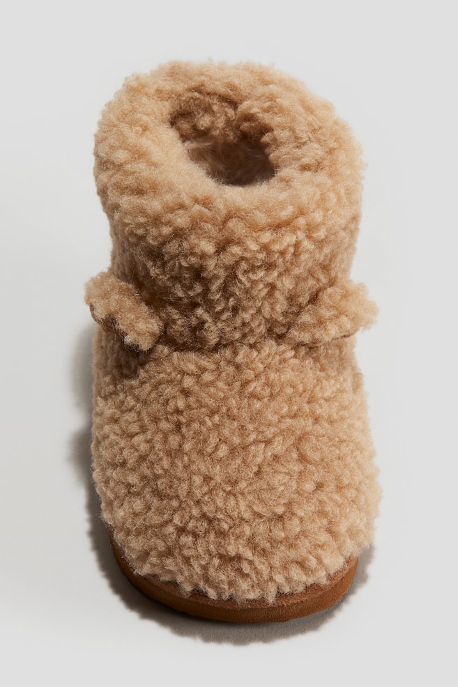 Bottines avec doublure duveteuse-Beige - 3