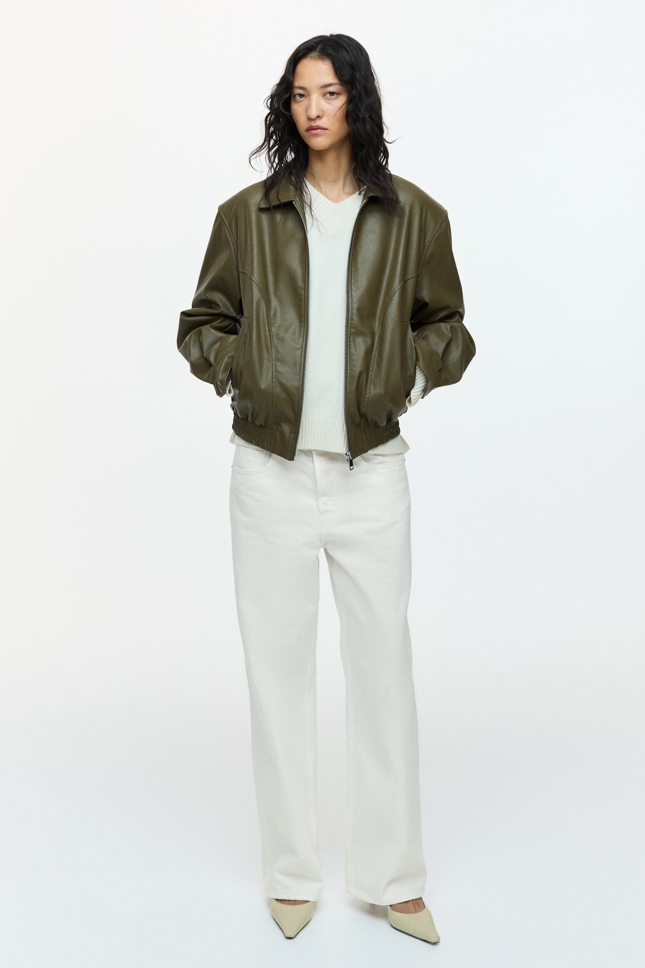 Ver imagen más grande: Wide Regular Jeans - Blanco - MUJER | H&M ES 1