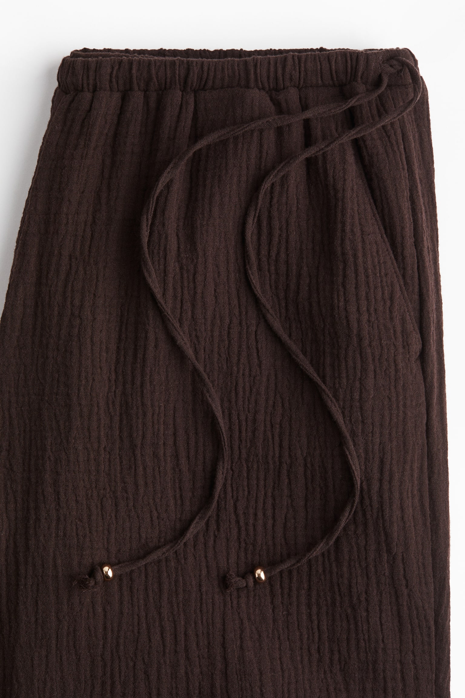 Женские брюки H&M Wide-Leg Drawstring, цвет: Тёмный коричневый — фото 2