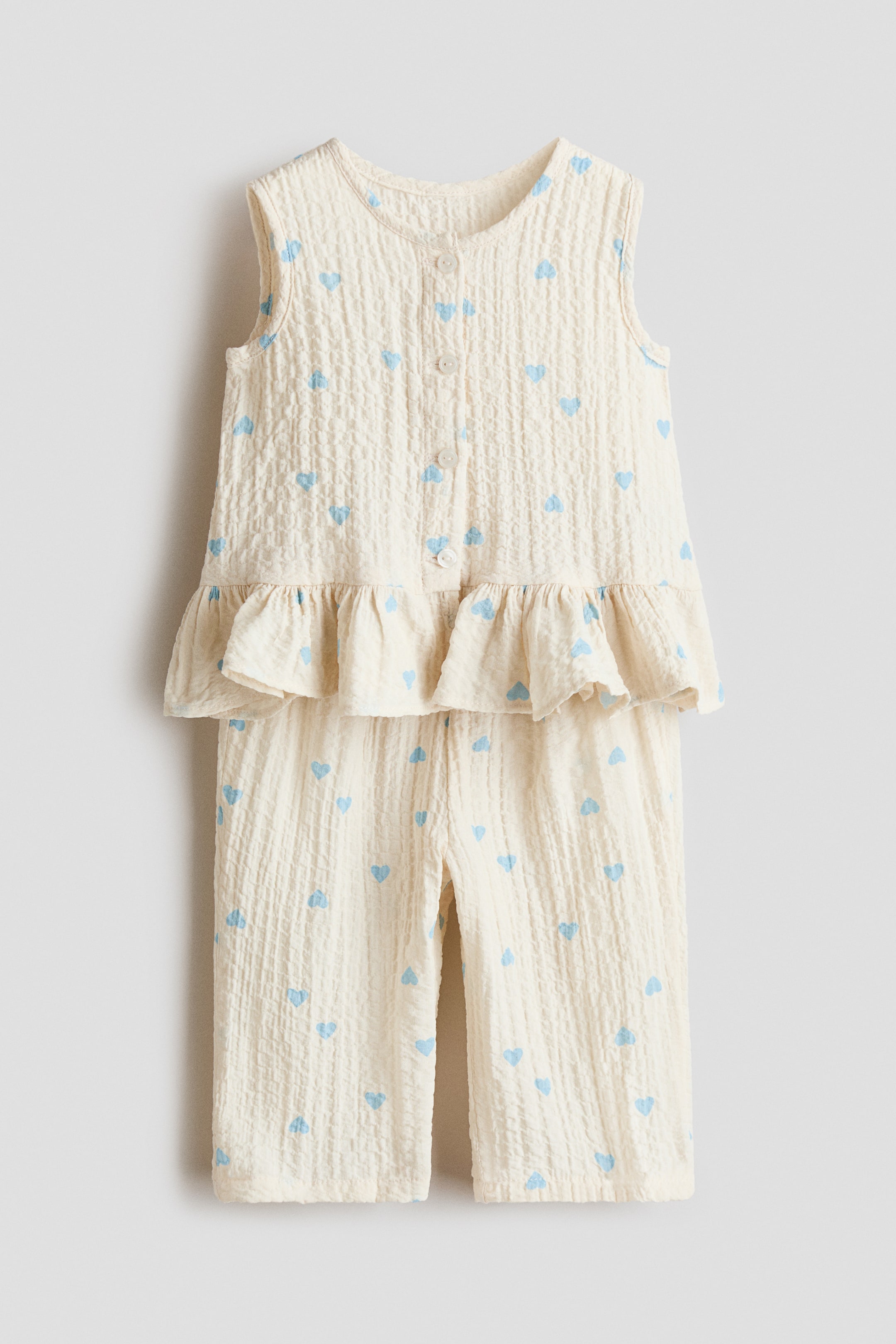 View larger image: 2-piece seersucker set - Cream/Hearts - Kids | H&M IN 1