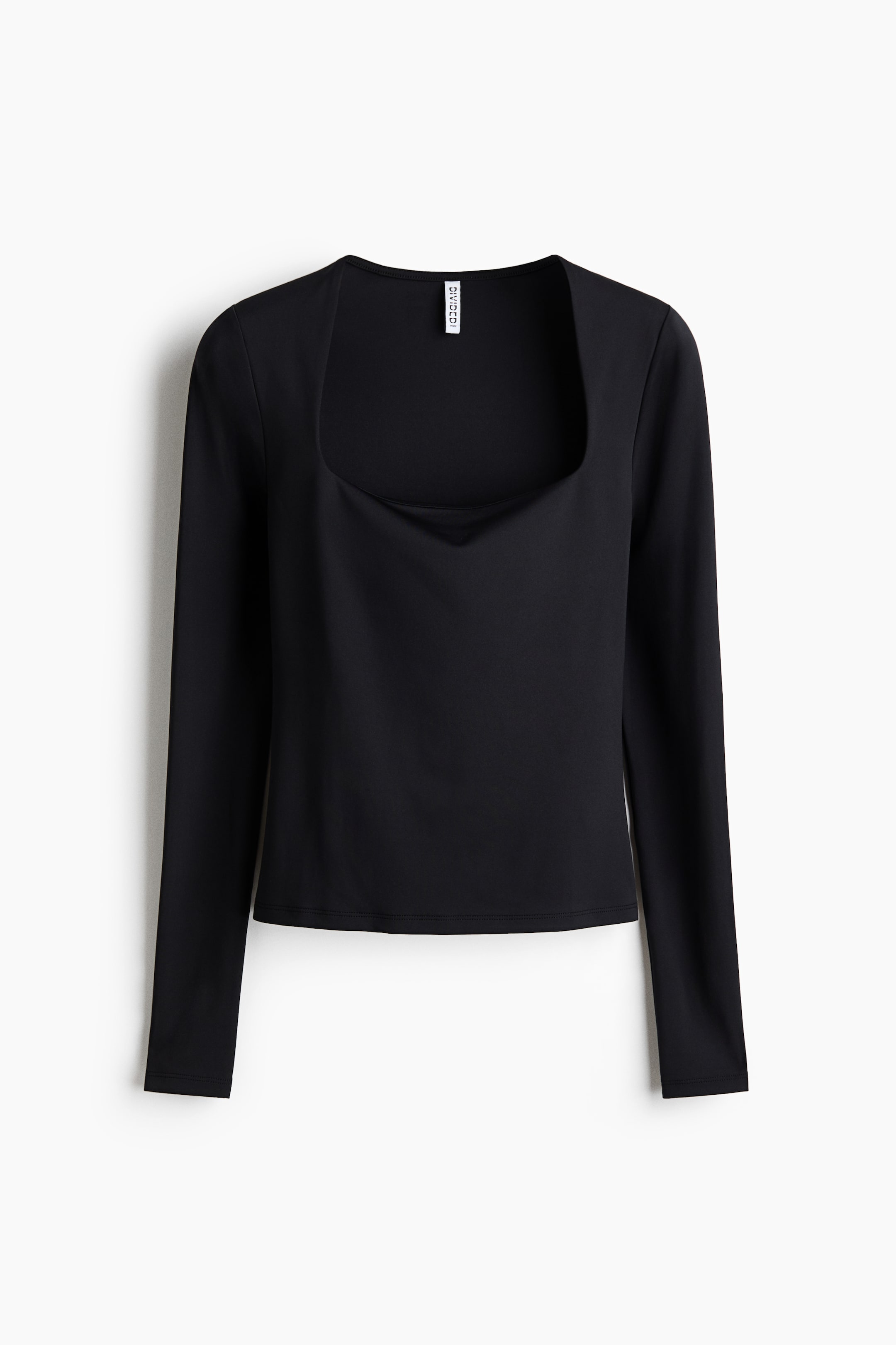 Long-Sleeved Square-Neck Top