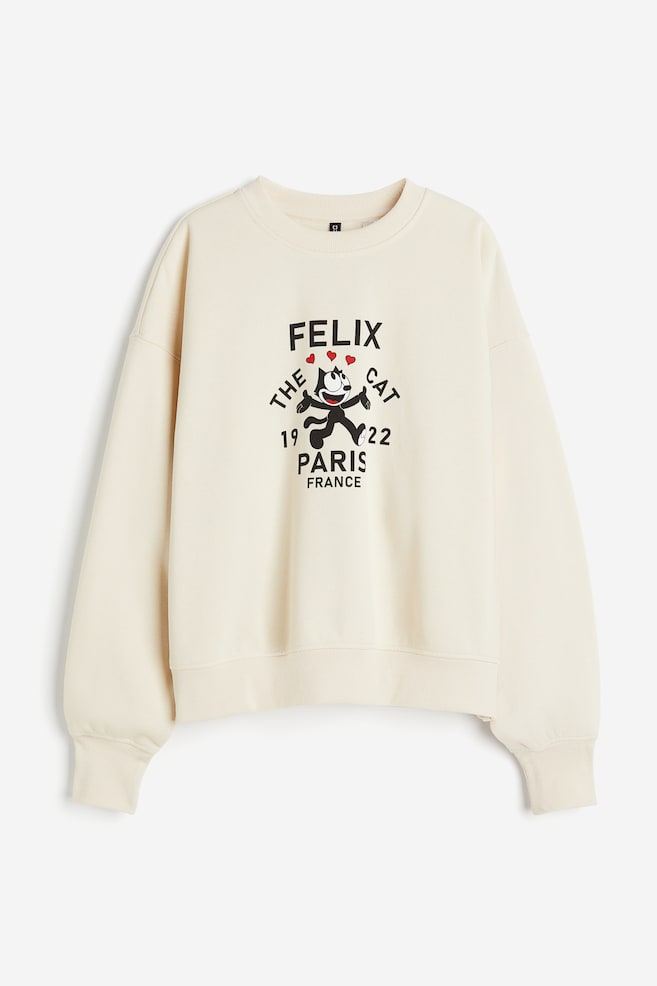 Sweatshirt med tryk - Lys beige/Katten Felix/Creme/The British Museum/Lysegrå/Slipknot/Mørkegrå/Fender/Grå/Nirvana/Creme/Kurt Cobain - 2