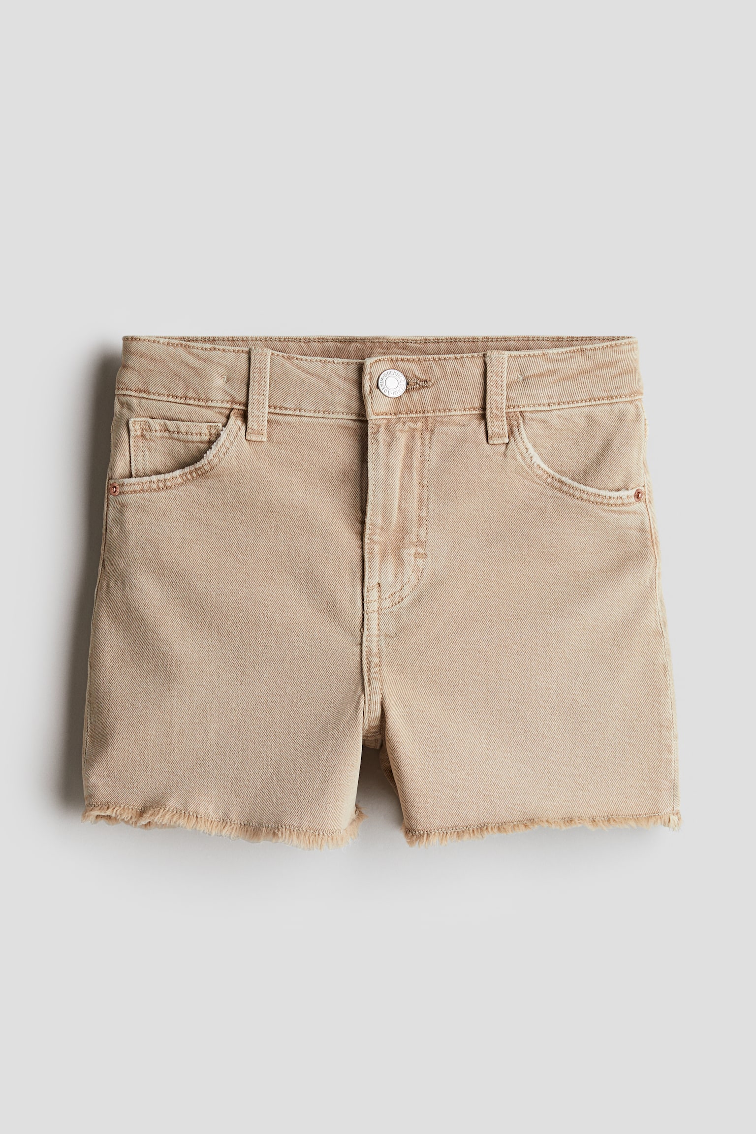 Raw-edge denim shorts - Beige/Light denim blue/Washed out black - 1