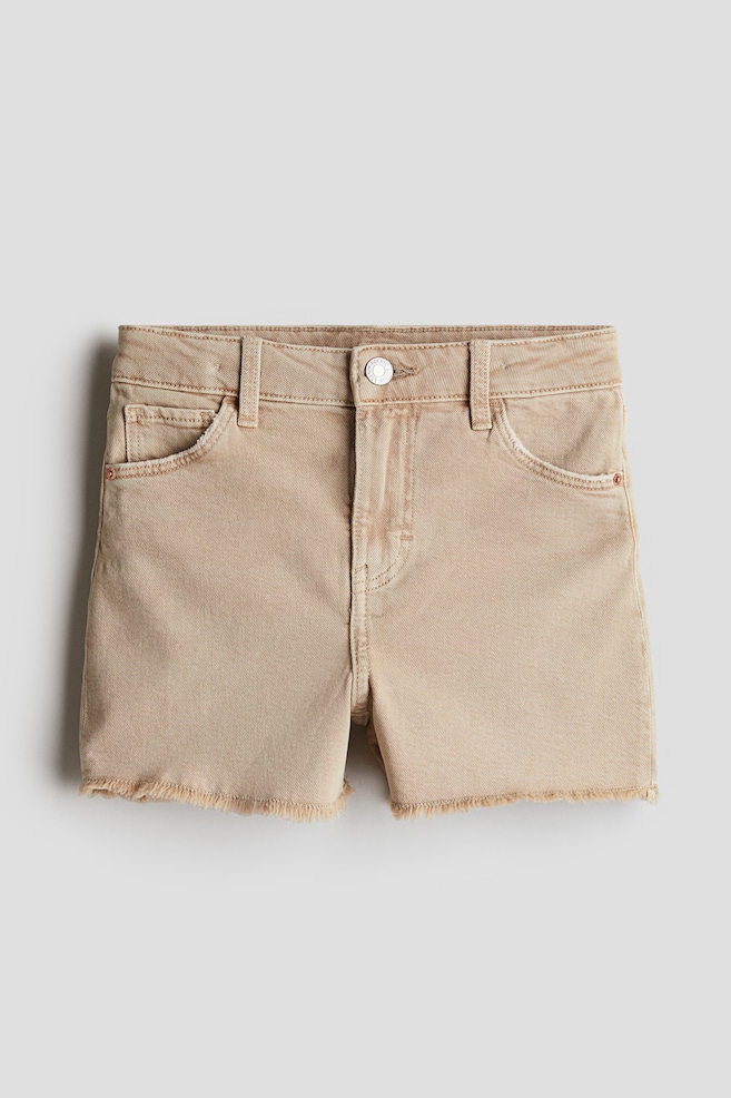 Raw-edge denim shorts - Beige/Light denim blue/Washed out black - 1