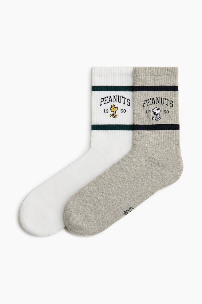 2-pack de calcetines - Gris jaspeado/Snoopy/Blanco/Rocky/Blanco/Beastie Boys/Blanco/Fight Club/Negro/Ford/Blanco/Honda/Gris jaspeado/Keith Haring/Gris jaspeado/Mickey Mouse/Rosa/Keith Haring/Negro/Keith Haring/Blanco/Mickey Mouse/Blanco/Los Simpsons/Blanco/Los Angeles Lakers/Negro/Chicago Bulls/Negro/Philadelphia 76ers/Blanco/New York Knicks - 1