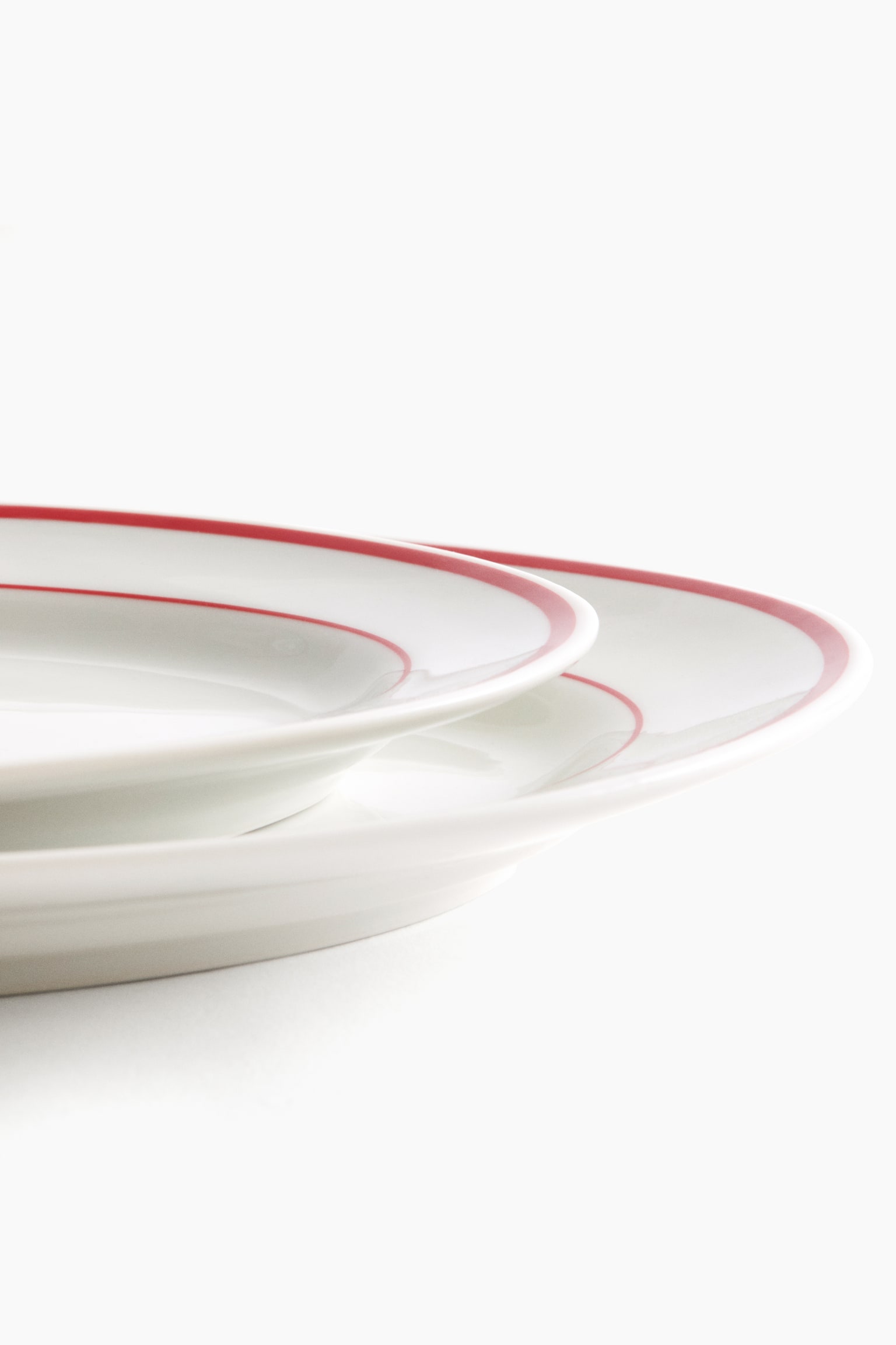 세라믹 서빙 플레이트 2피스 세트 - 화이트/레드/화이트/블랙 - 2