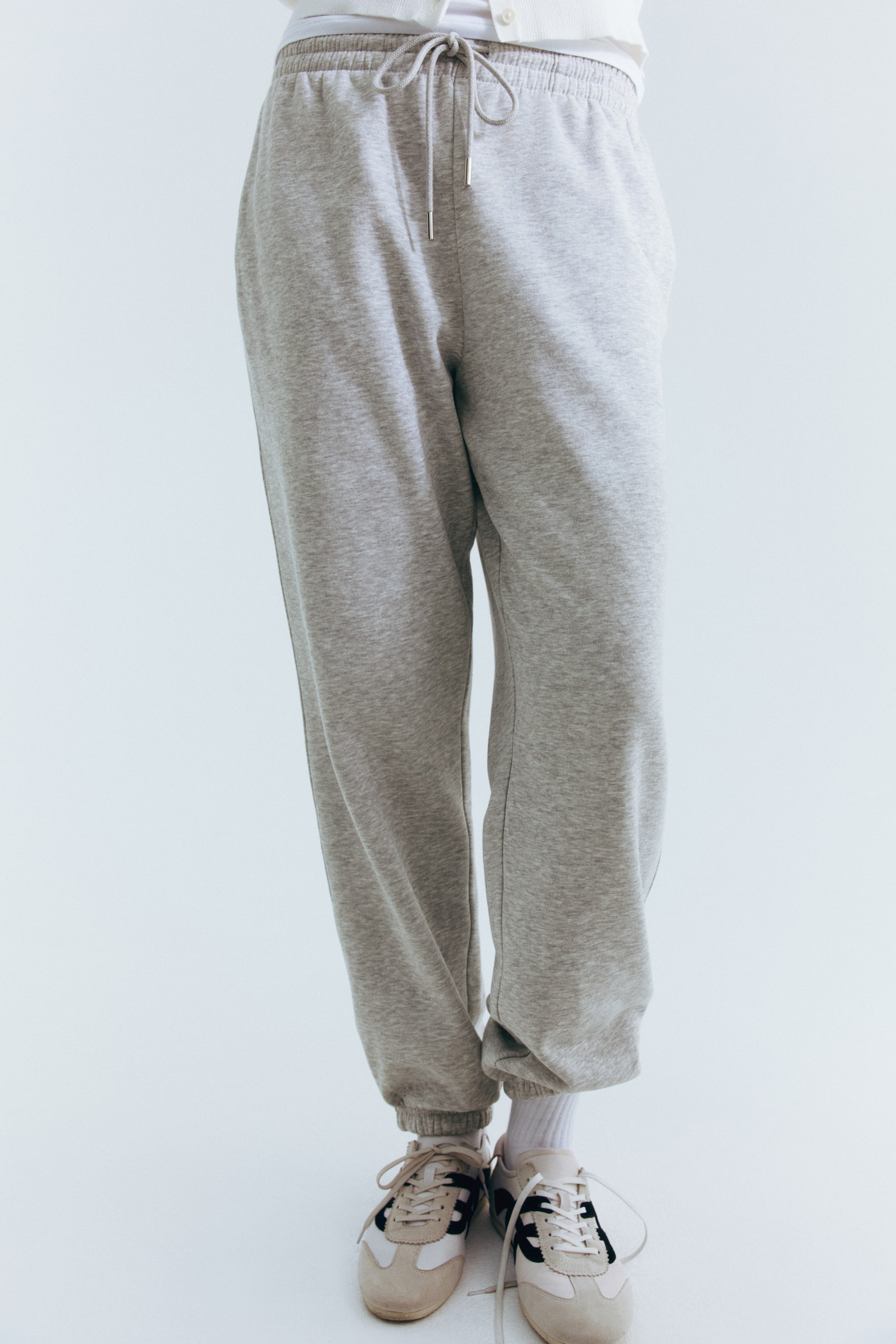 View larger image: Cotton-blend sweatpants - Light grey marl - Ladies | H&M SG 1