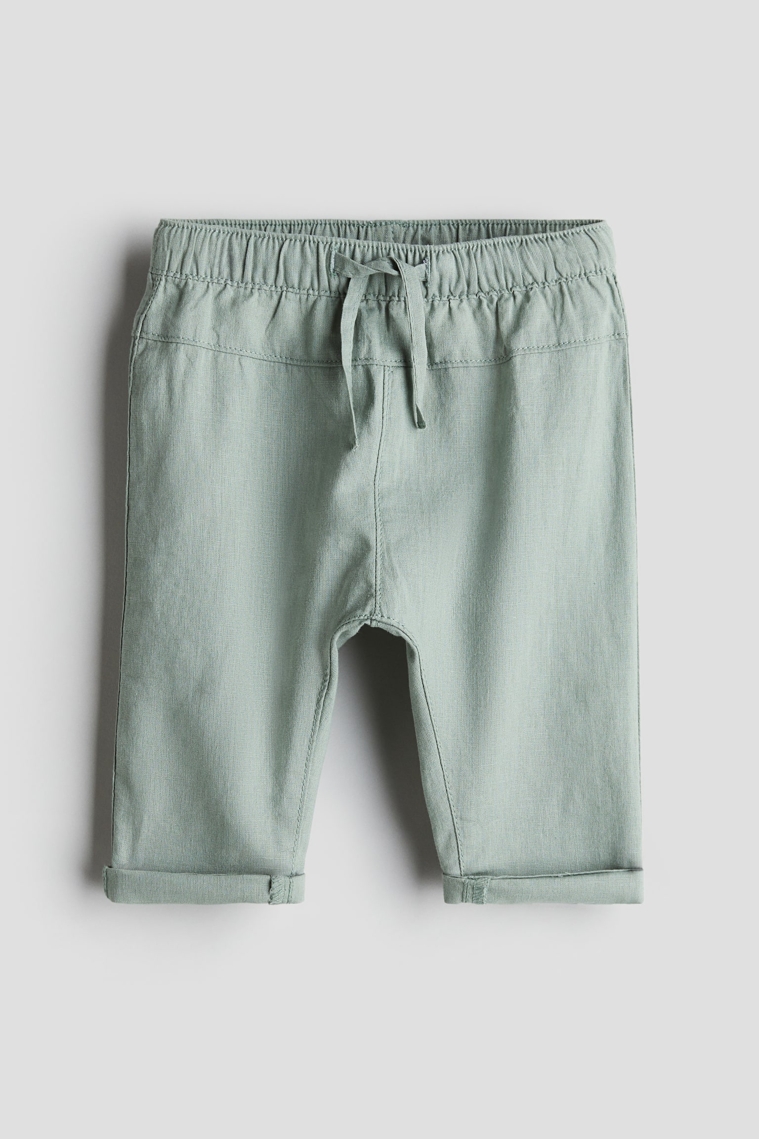 Linen Blend Pants - Light dusty green - 1