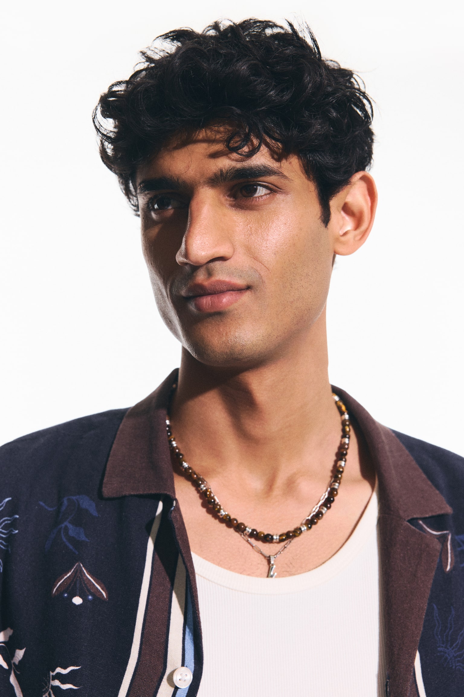 Regular Fit Linen-blend resort shirt - Dark blue/Floral/Cream/Floral - 5