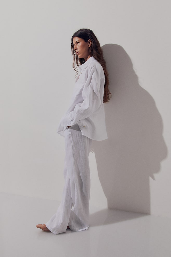 Linen trousers - White - 4
