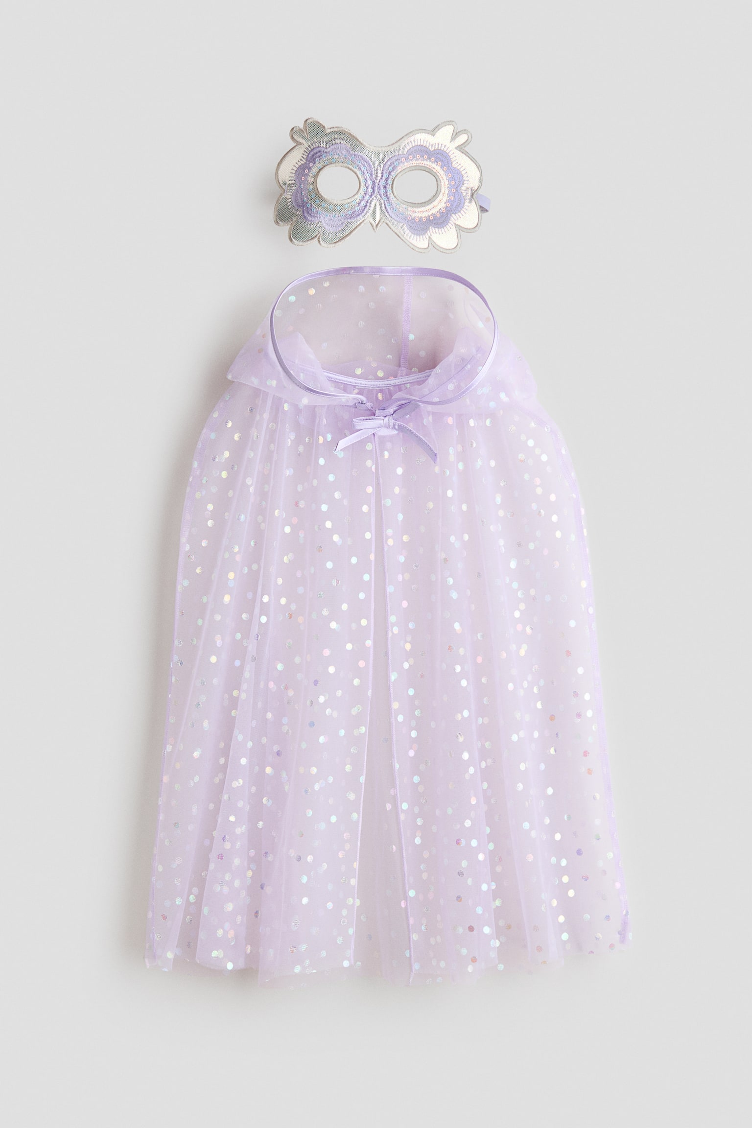 2-piece fancy dress cape set - Light purple/Patterned - 1