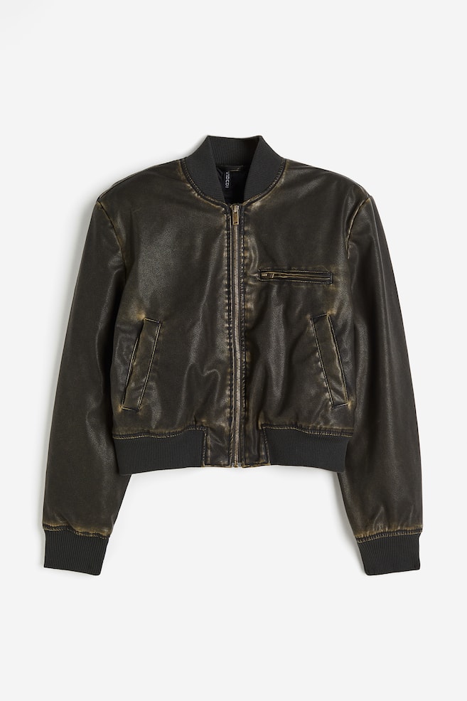 Bomber enduit - Vert olive foncé - 1
