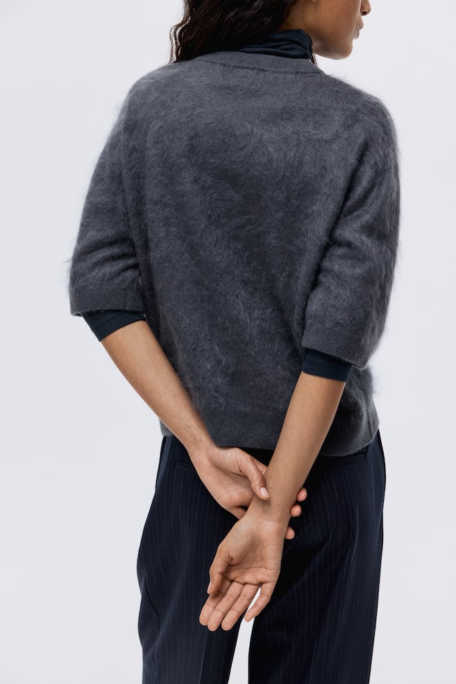 Top en cachemire brossé-Gris foncé - 3