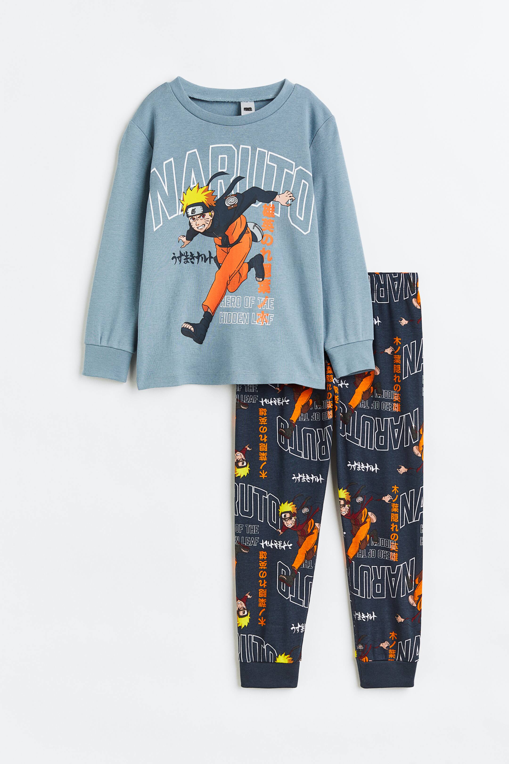 View larger image: Printed pyjamas - Dusky blue/Naruto - Kids | H&M 1