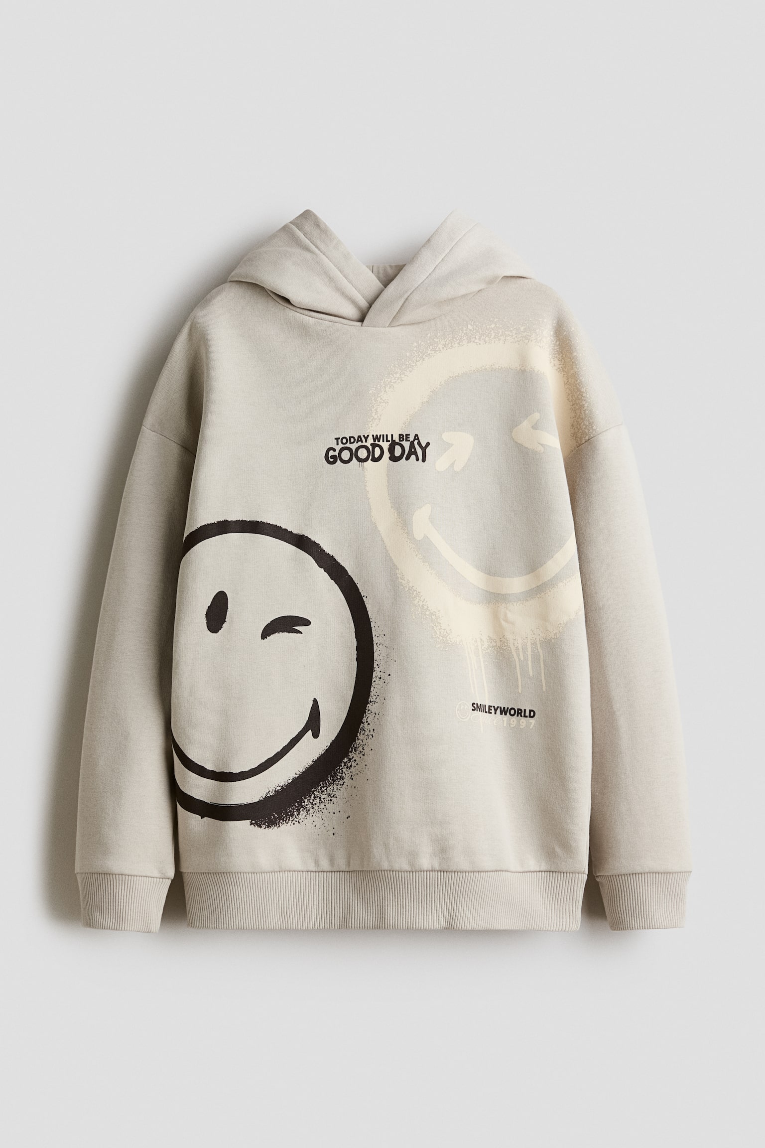 Huvtröja med tryckta motiv - Beige/SmileyWorld®/Vit/Sonic the Hedgehog/Turkos/Katten Gustaf