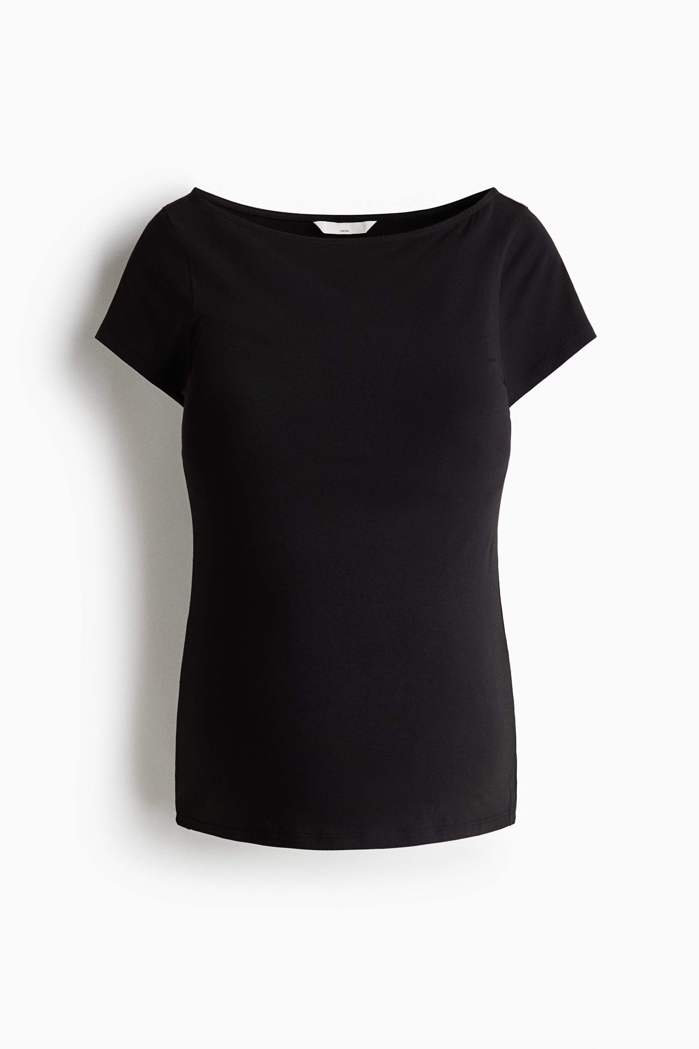 MAMA Boat-neck top - Black