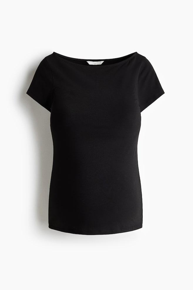 MAMA Boat-neck top - Black - 1
