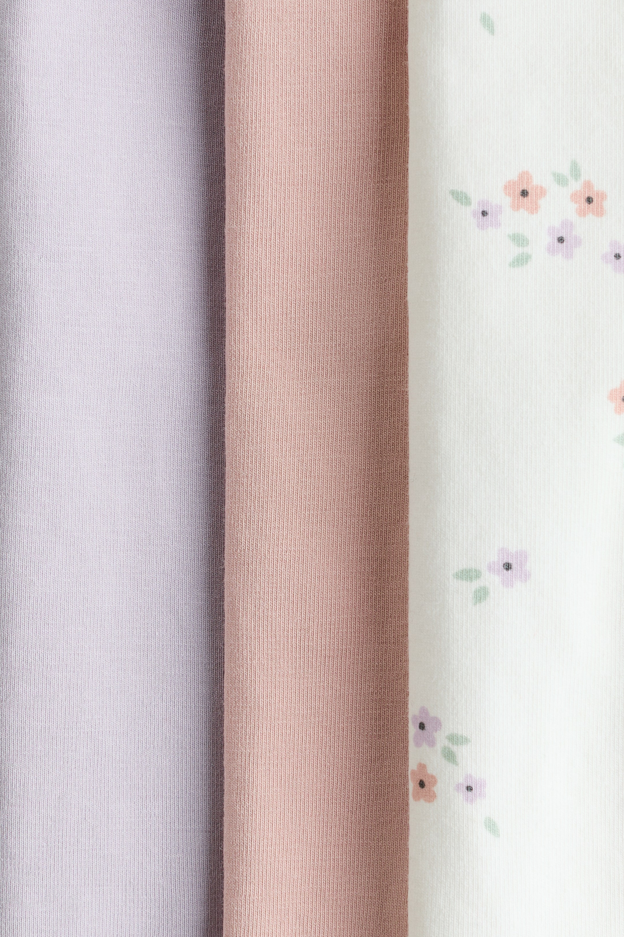 Ver imagen más grande: Pack de 3 leggings en punto de algodón - Violeta claro/Floral - NIÑOS | H&M ES 2