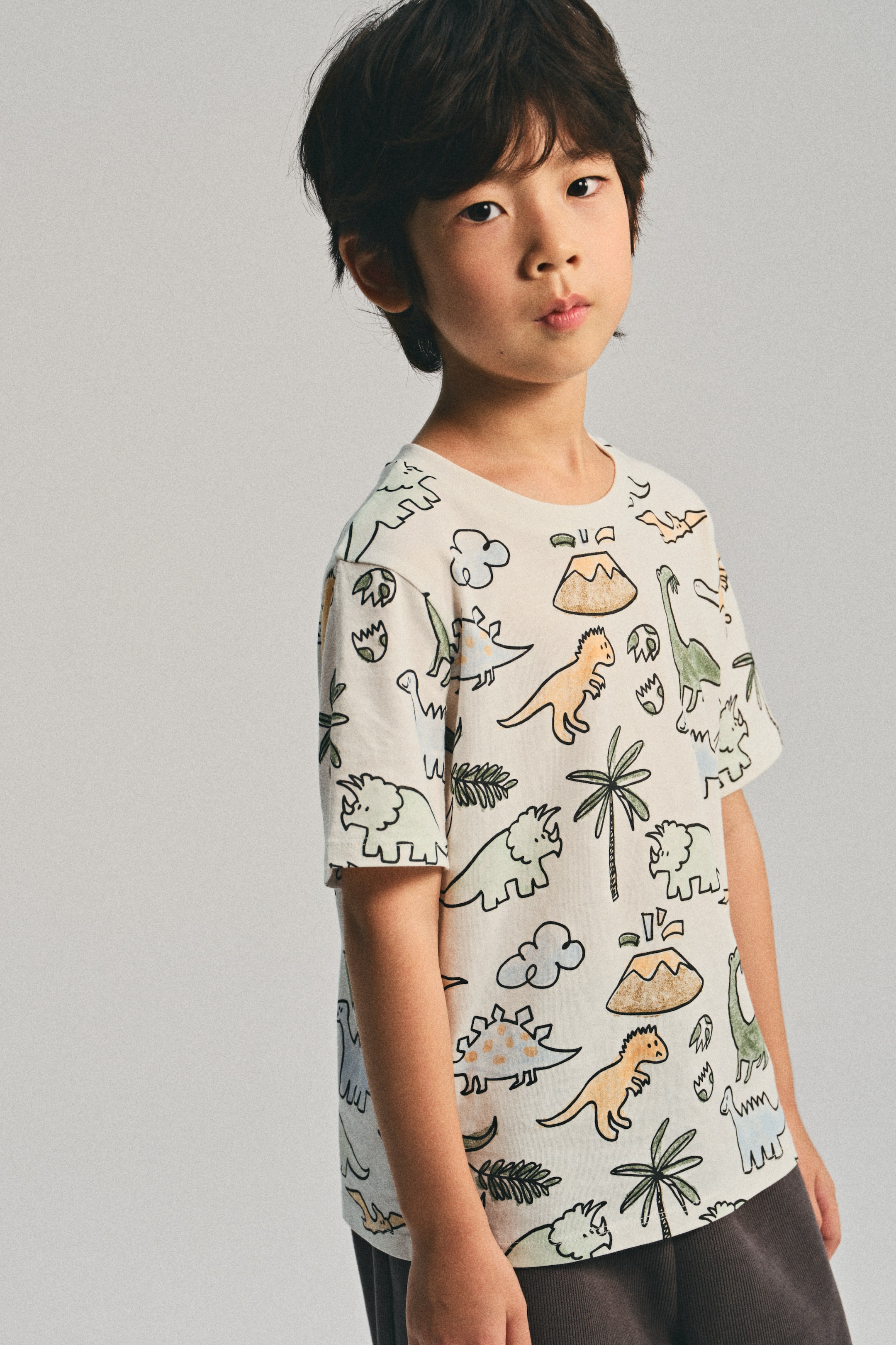 View larger image: Printed cotton T-shirt - White/Dinosaurs - Kids | H&M SG 4