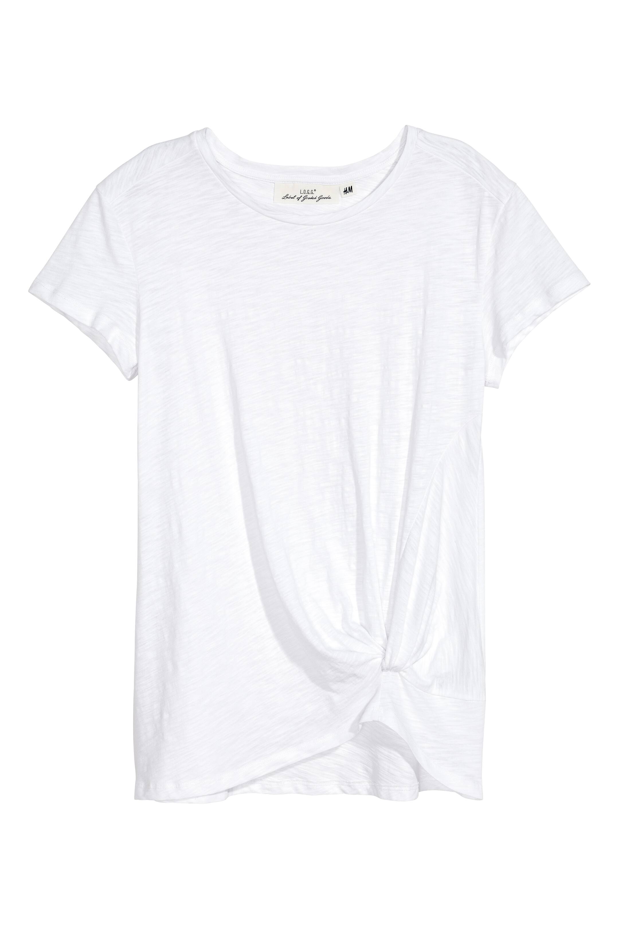 Agrandir l'image: Top en jersey avec nœud - Blanc - FEMME | H&M FR 1