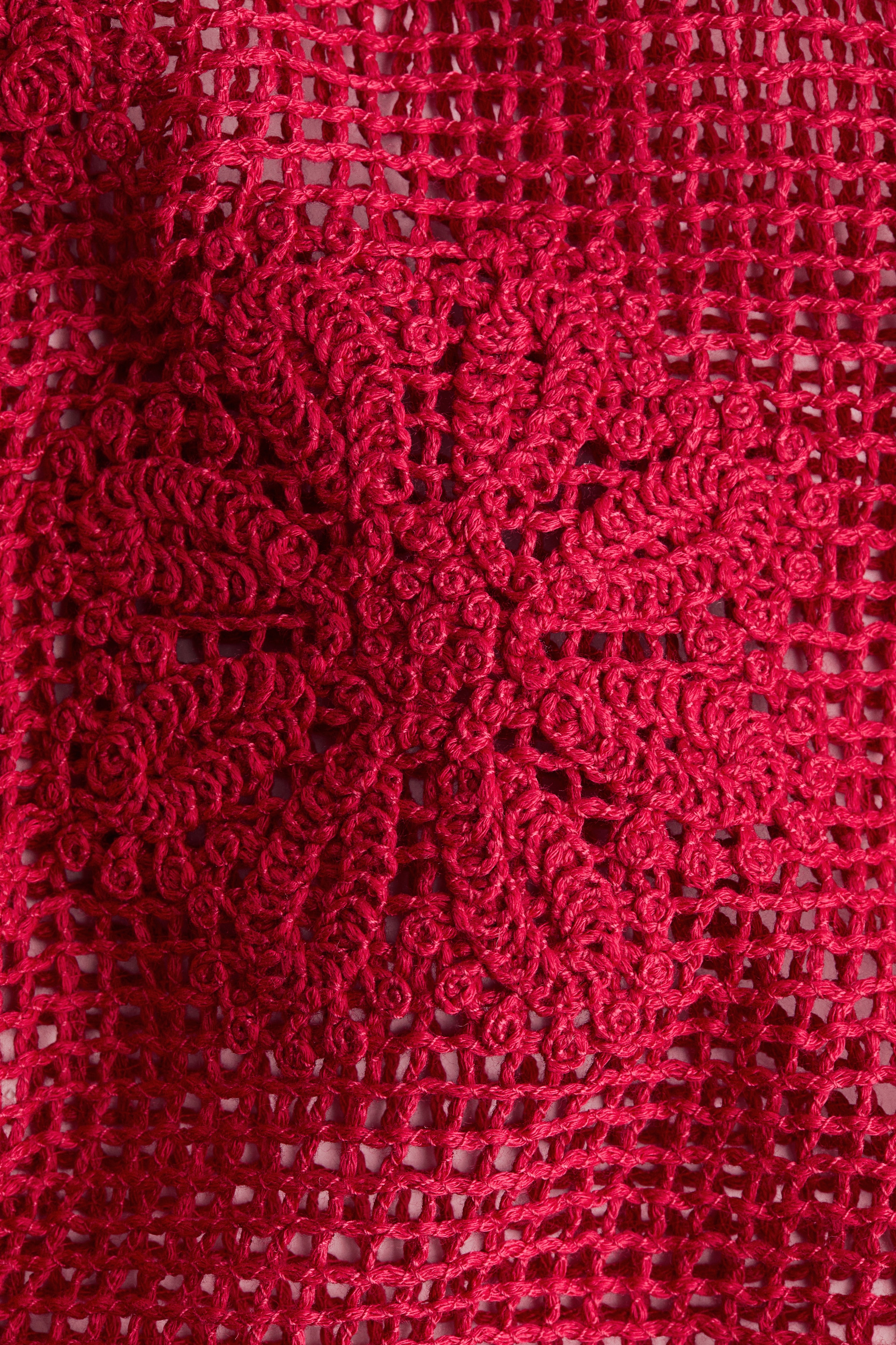 h&m red crochet dress H&M Dresses | Nwt H&M X Coachella Crochet Knit Festival Mini Dress - Sz  Small | Color: Orange/Red
