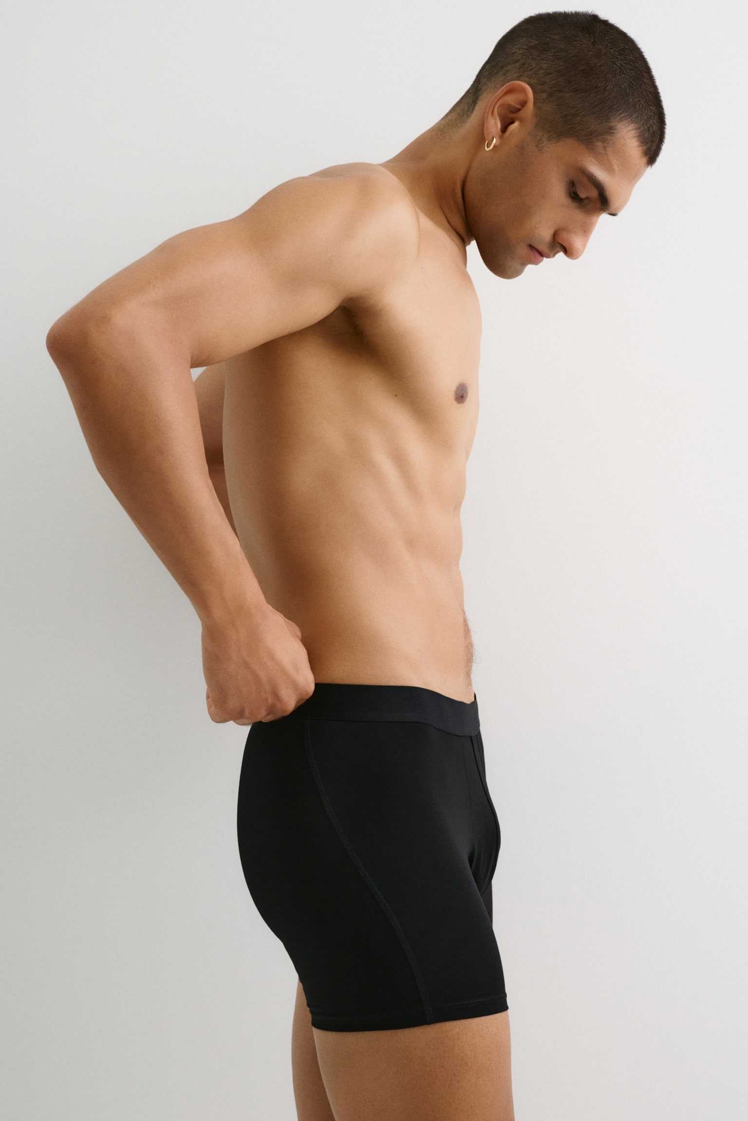 5-pack mid trunks with Lycra® - Dark grey marl/Black/Black/White/Grey marl/Beige/Dark brown/Navy blue/Light blue/Navy blue/Khaki green - 3