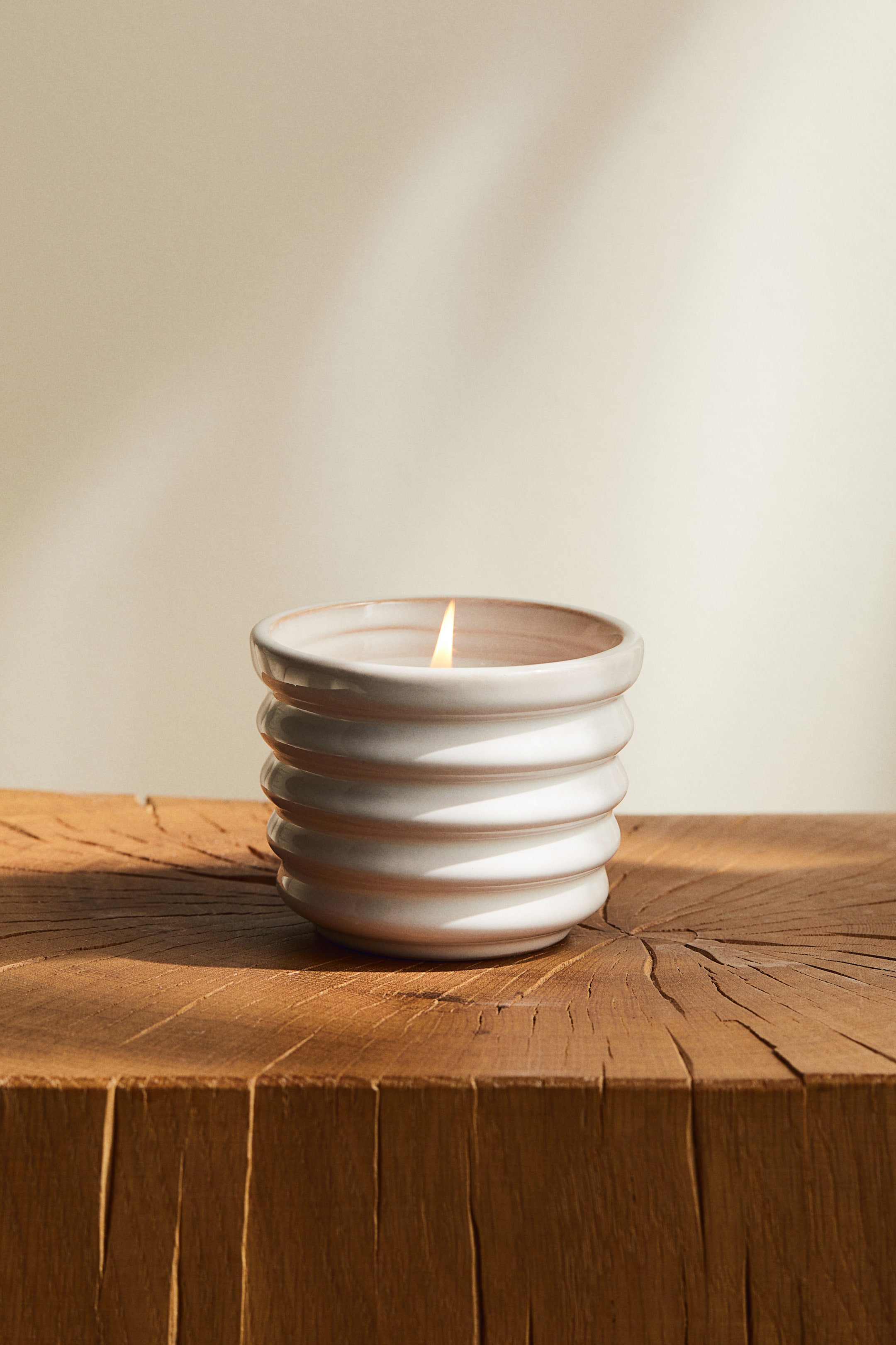 Scented Candle in a Stoneware Holder