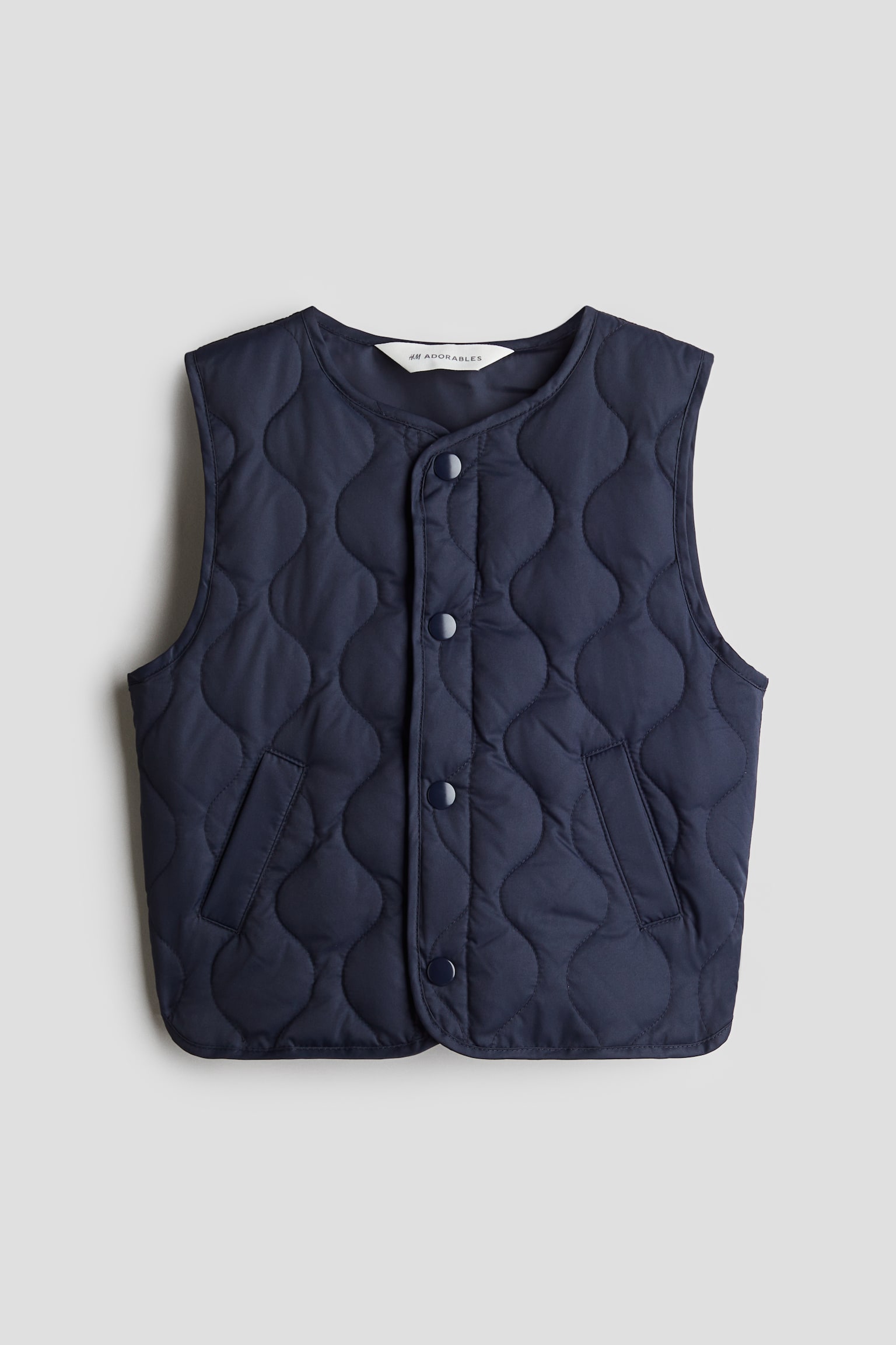 Quilted down gilet - Navy blue - 1