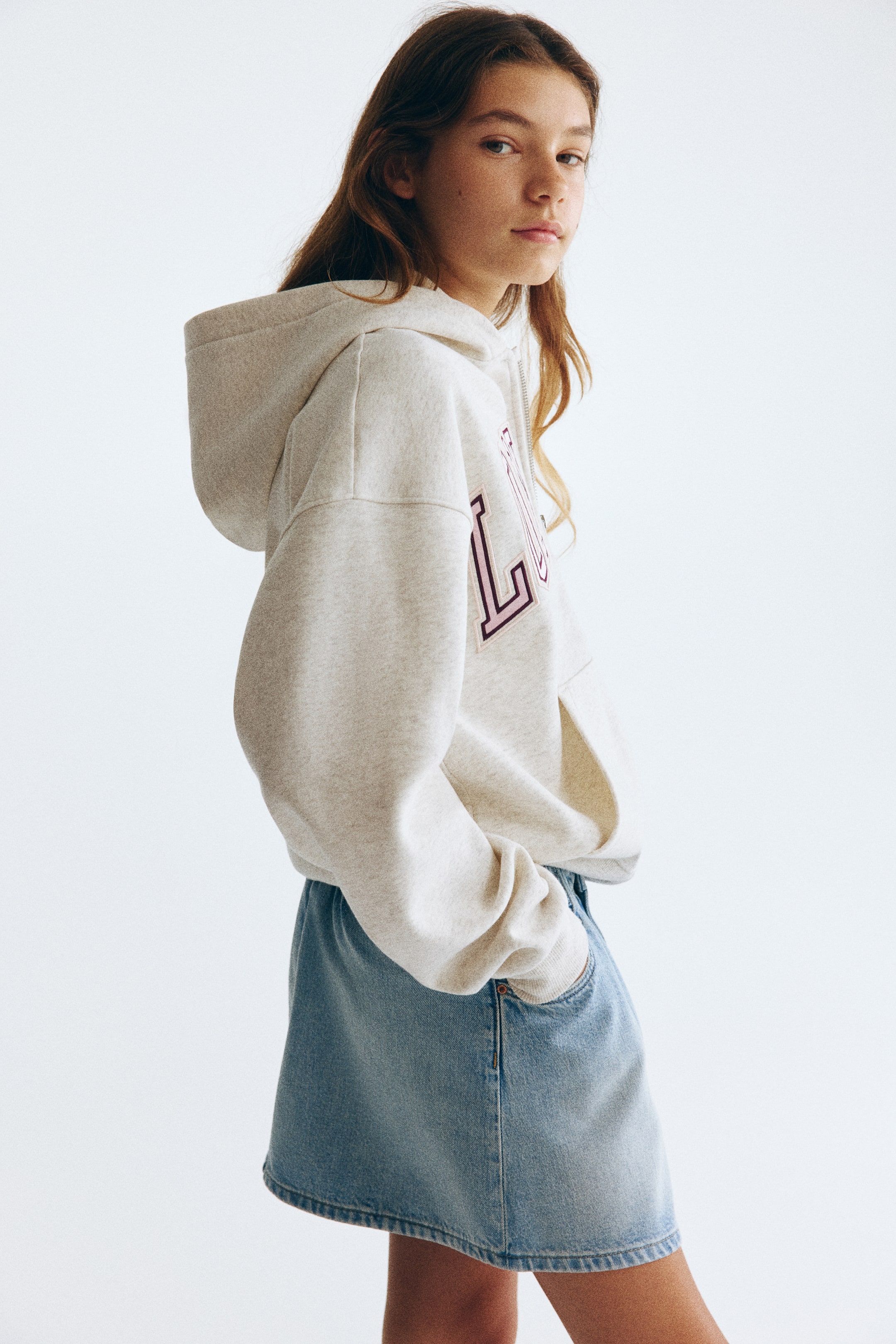 Hooded Jacket with Printed Motif
