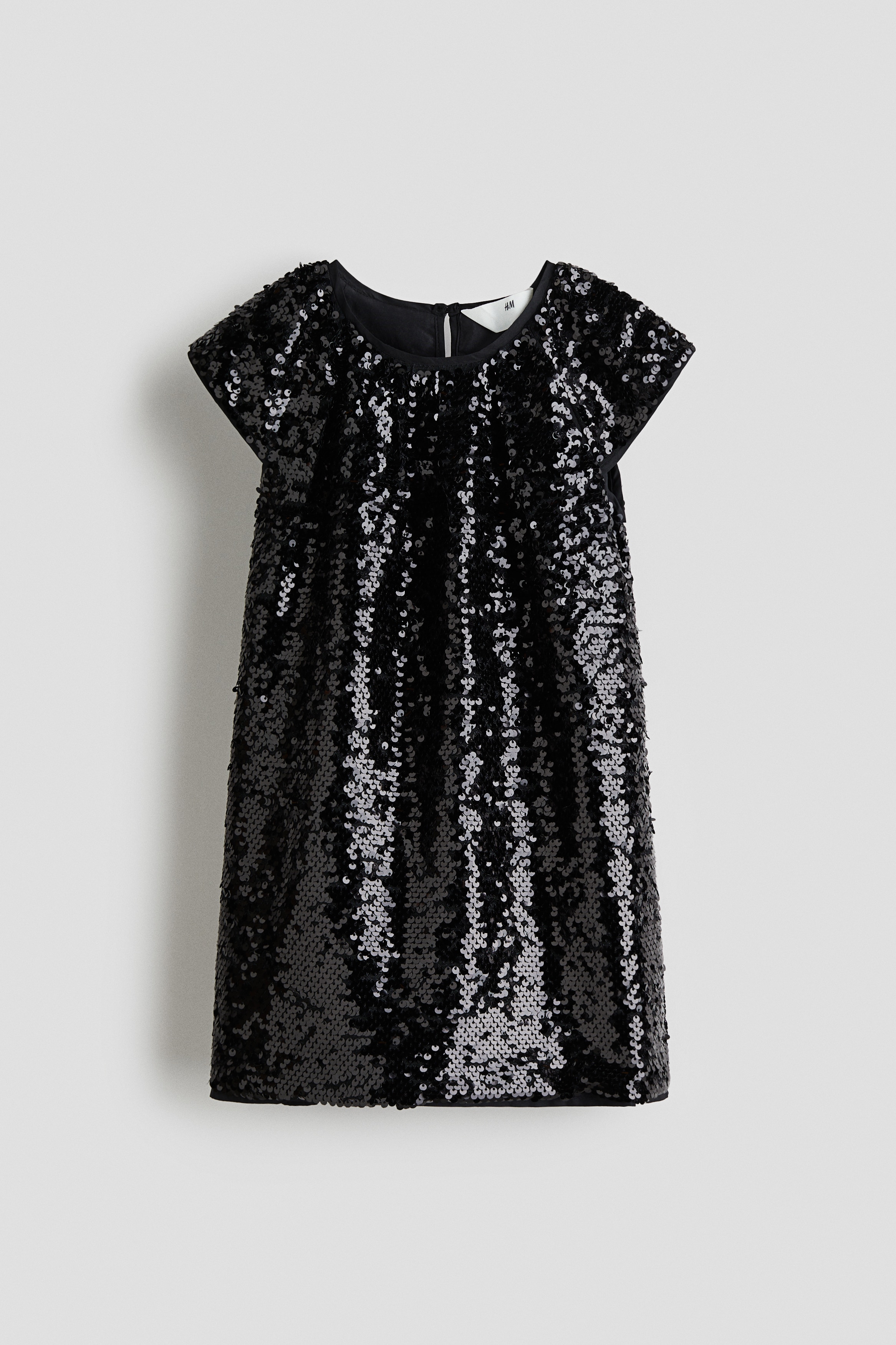 Girls - Black Sequined dress - Size: 6-7Y  - H&M