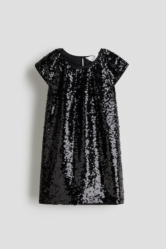 Sequined dress - Black/White/Silver-coloured - 1