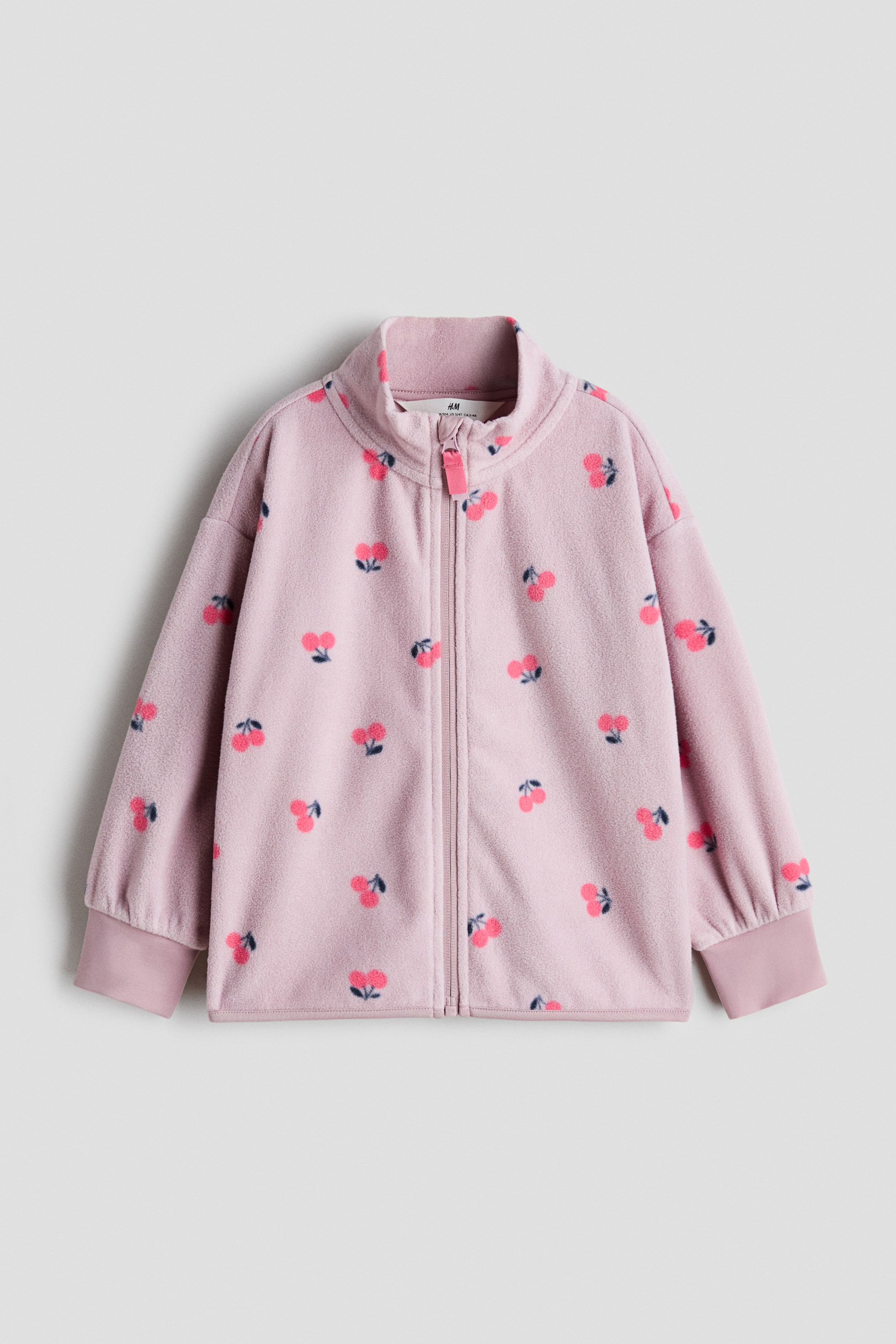 View larger image: Fleece jacket - Dusty pink/Cherries - Kids | H&M GB 1