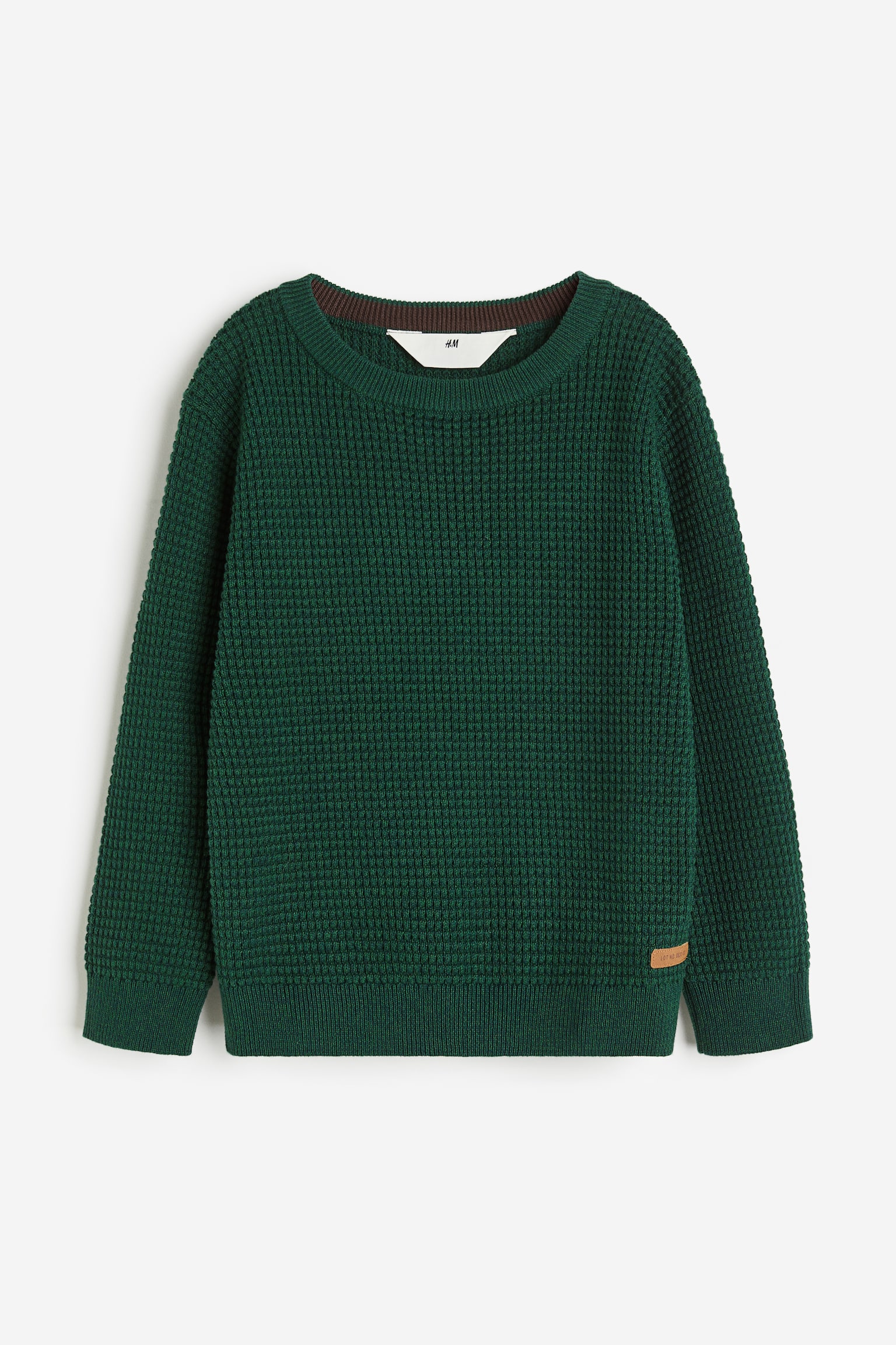 Waffle Knit Sweater - Dark green/Natural white/Dark brown/Dark blue marle/Black marle - 1