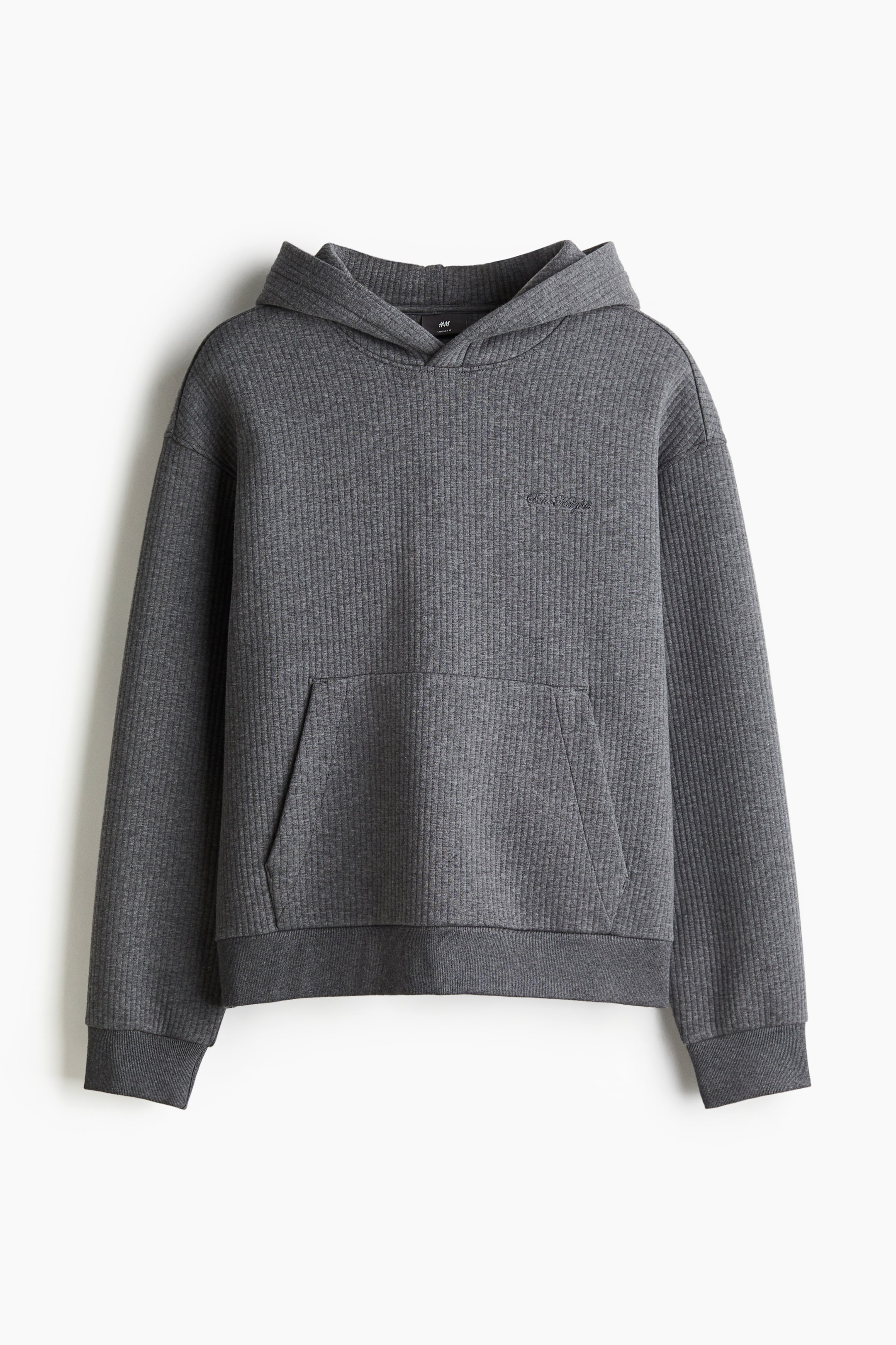 Loose Fit Ribbed hoodie - Dark grey/Soho Heights - Men | H&M GB 6